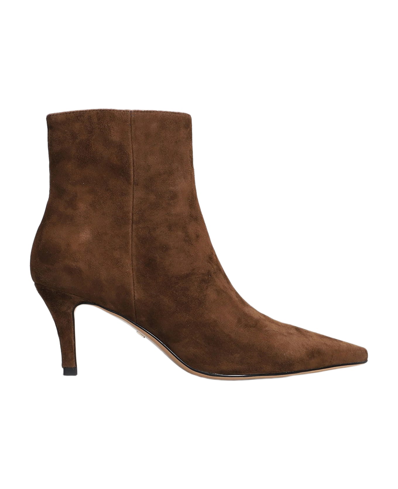 Lola Cruz High Heels Ankle Boots In Brown Suede - brown