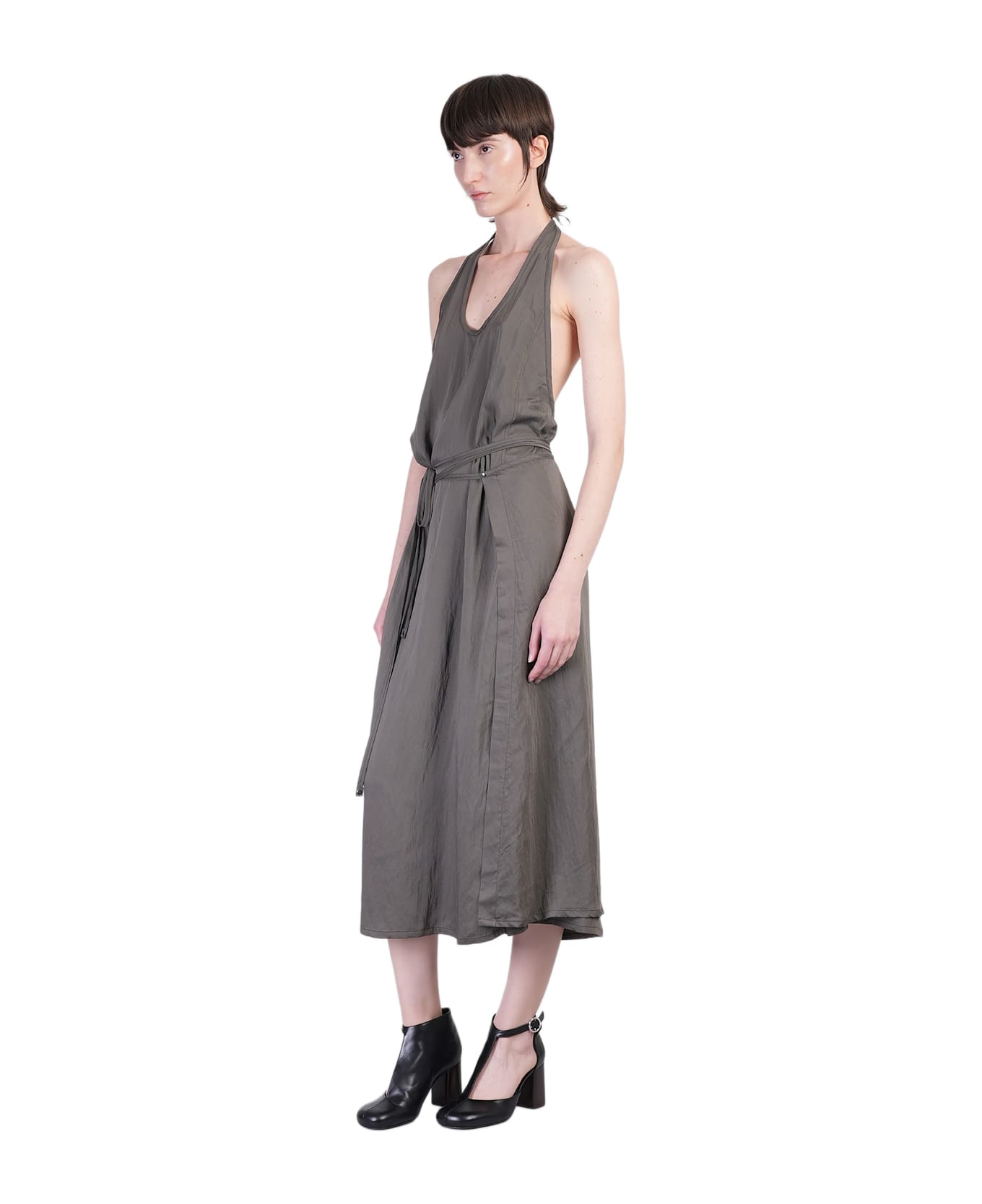 Lemaire Dress Woman In Brown Viscose - Bark Brown