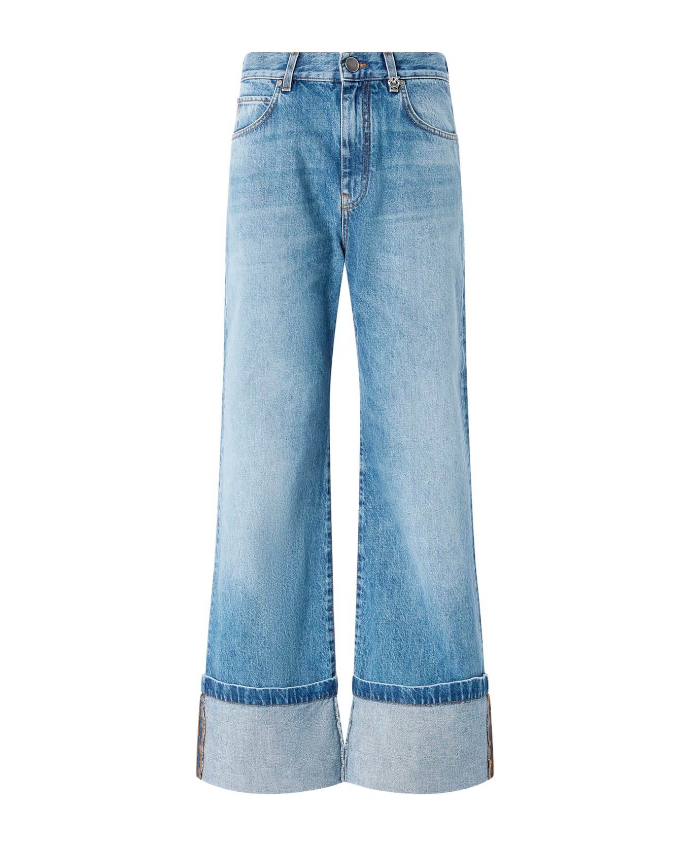Pinko Cotton Jeans With Turn-ups - Denim