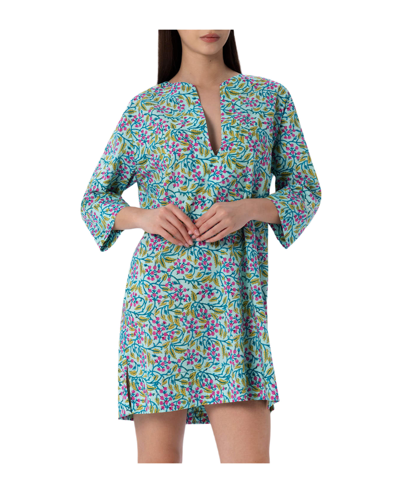 MC2 Saint Barth Woman Cotton Tunic Dress Macha - GREEN