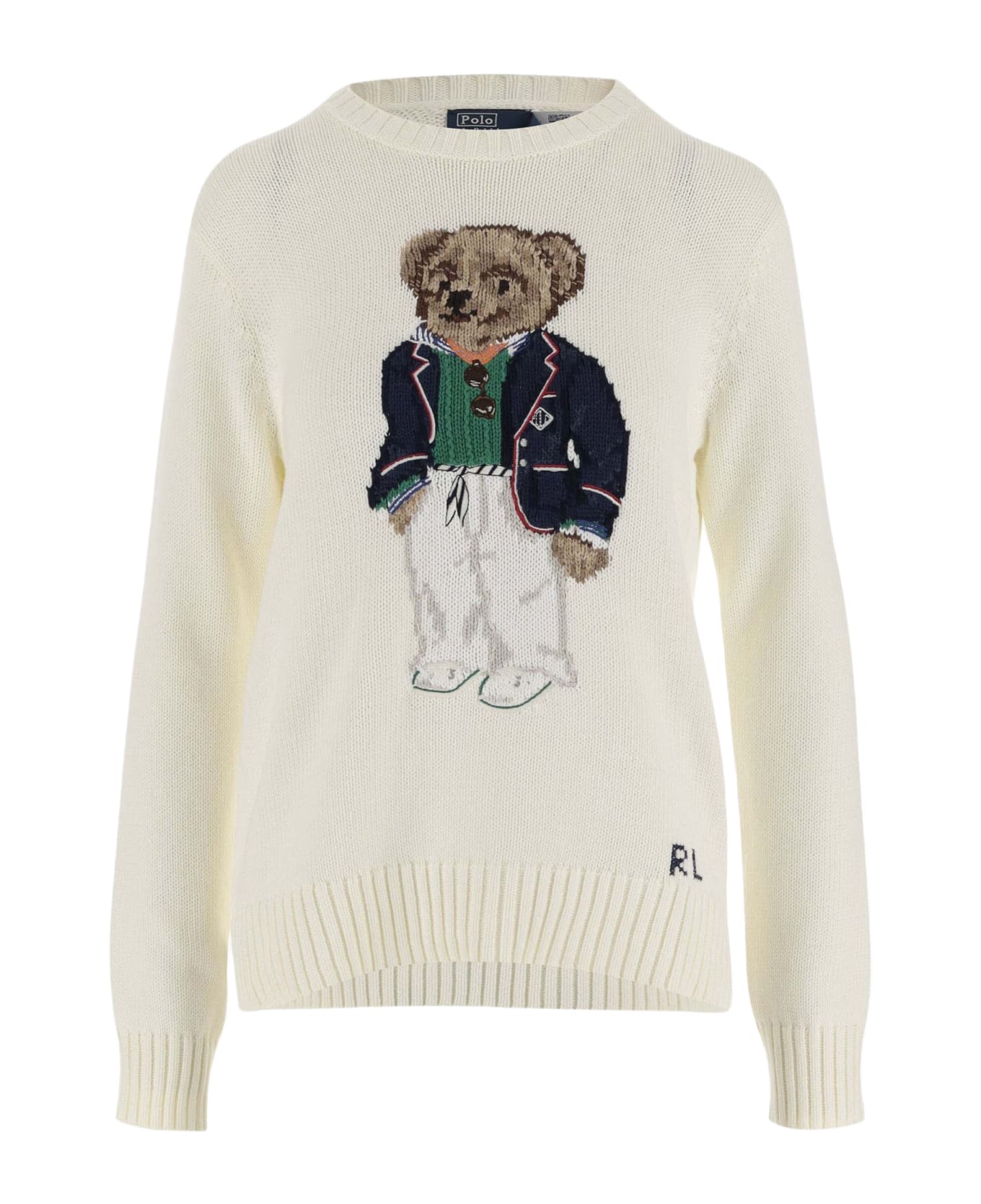 Ralph Lauren Cotton Polo Bear Sweater - Ivory