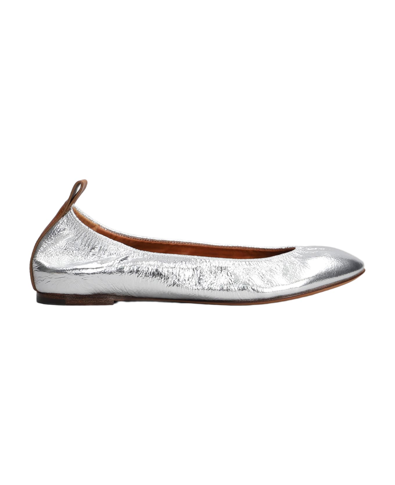 Lanvin Ballerina Ballet Flats In Silver Leather - Silver