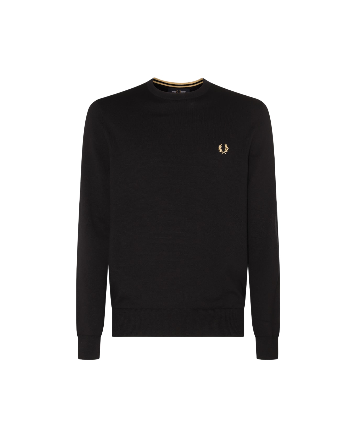 Fred Perry Black Cotton-wool Blend Jumper - Black