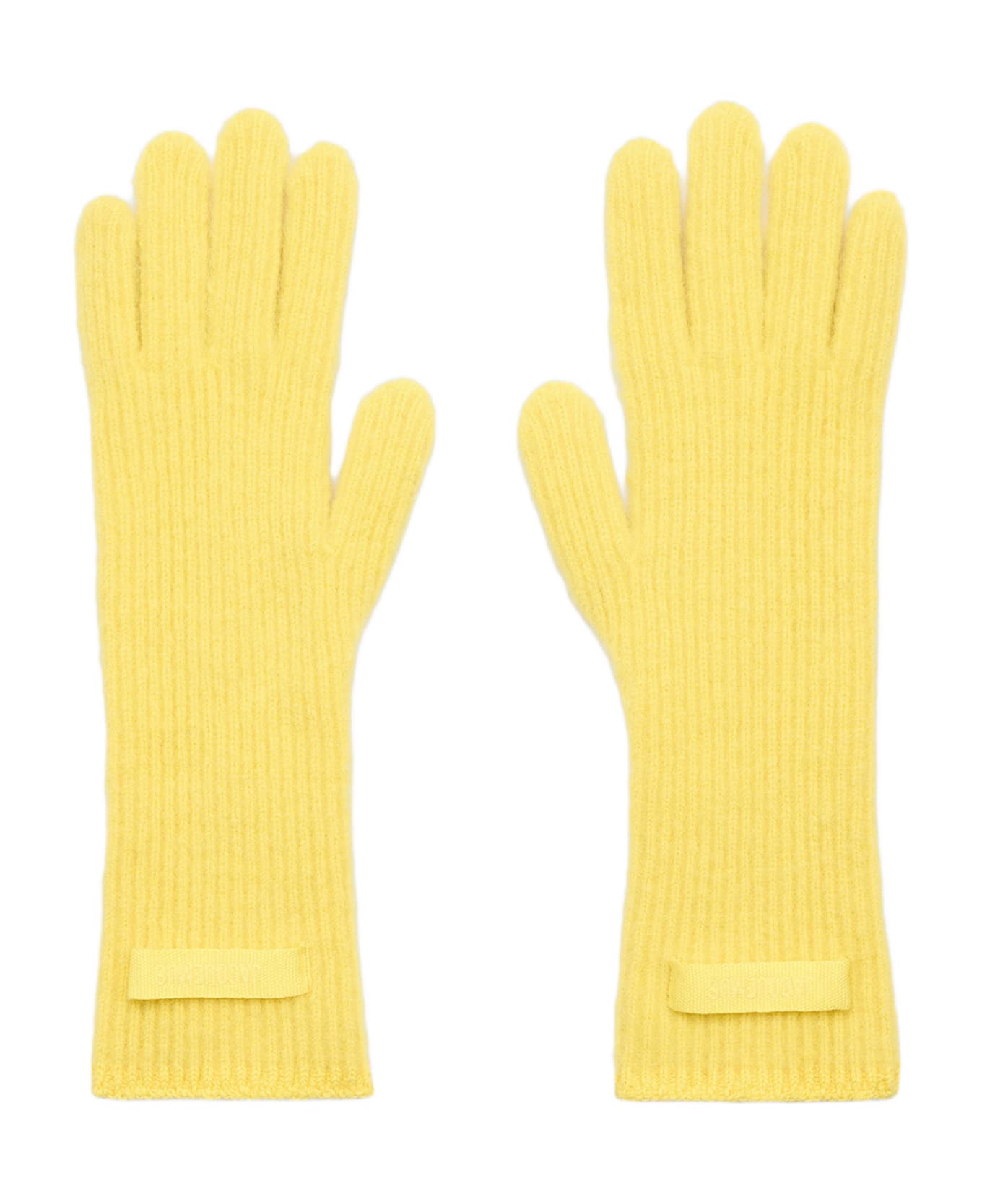 Jacquemus Grosgrain Wool Gloves - YELLOW