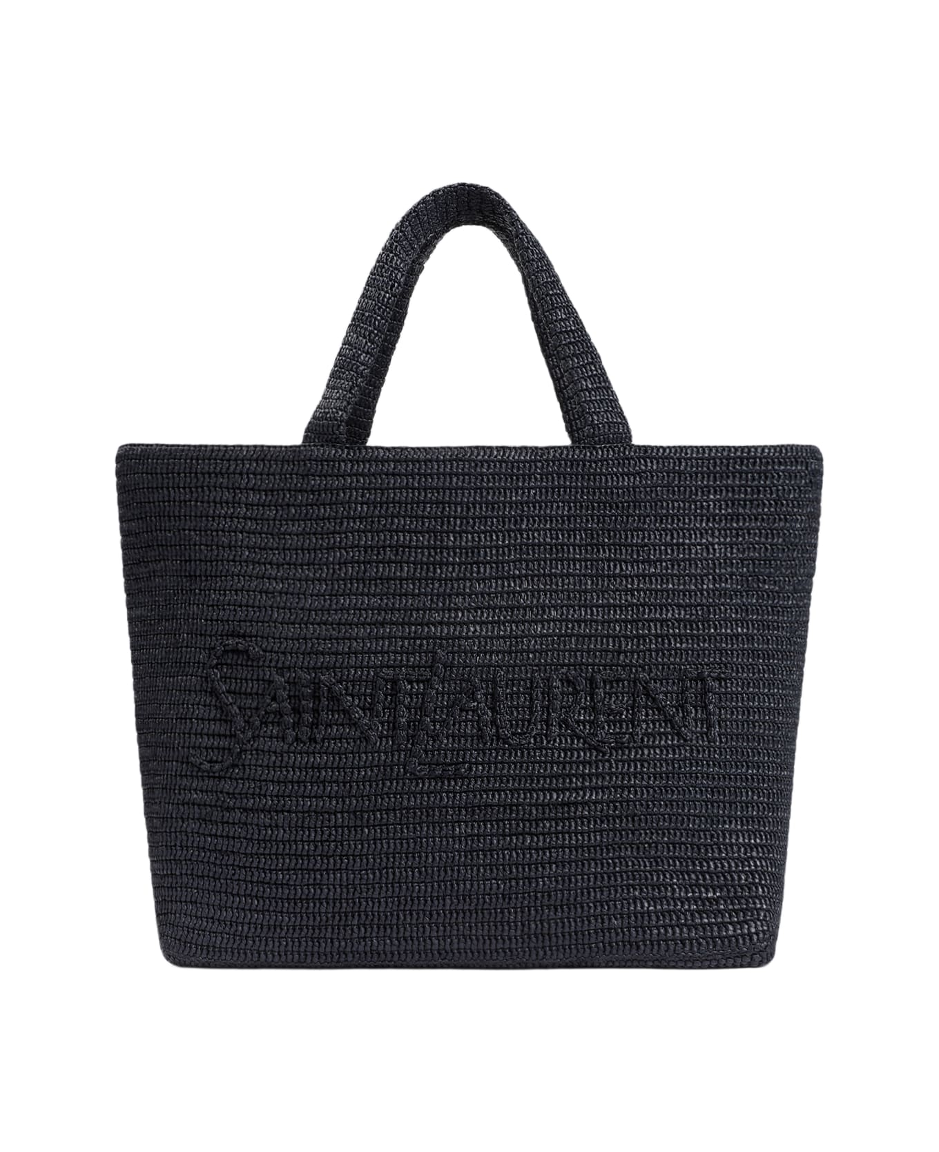 Saint Laurent Raffia Tote Bag - Nero