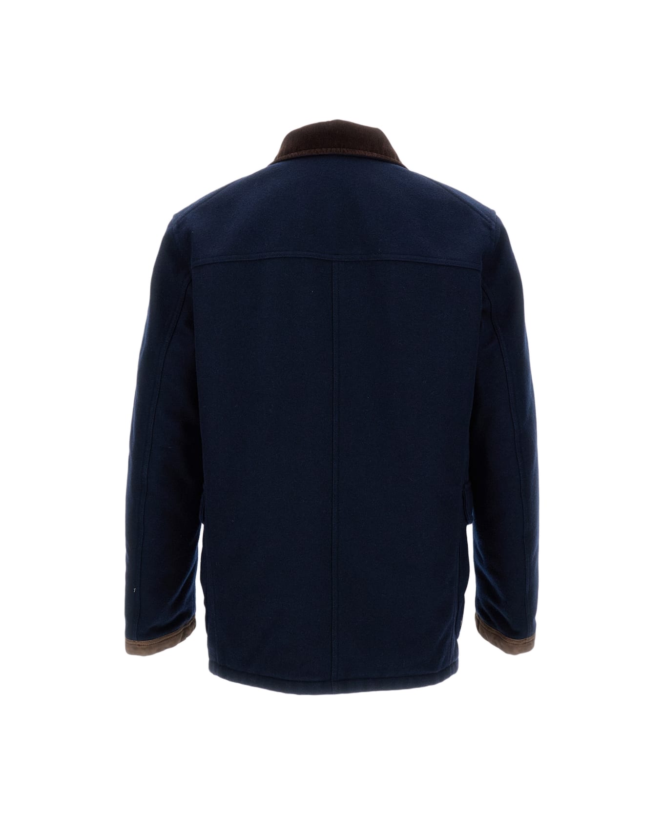 Fay 4 Hook Jacjet In Delave Wool - Blue
