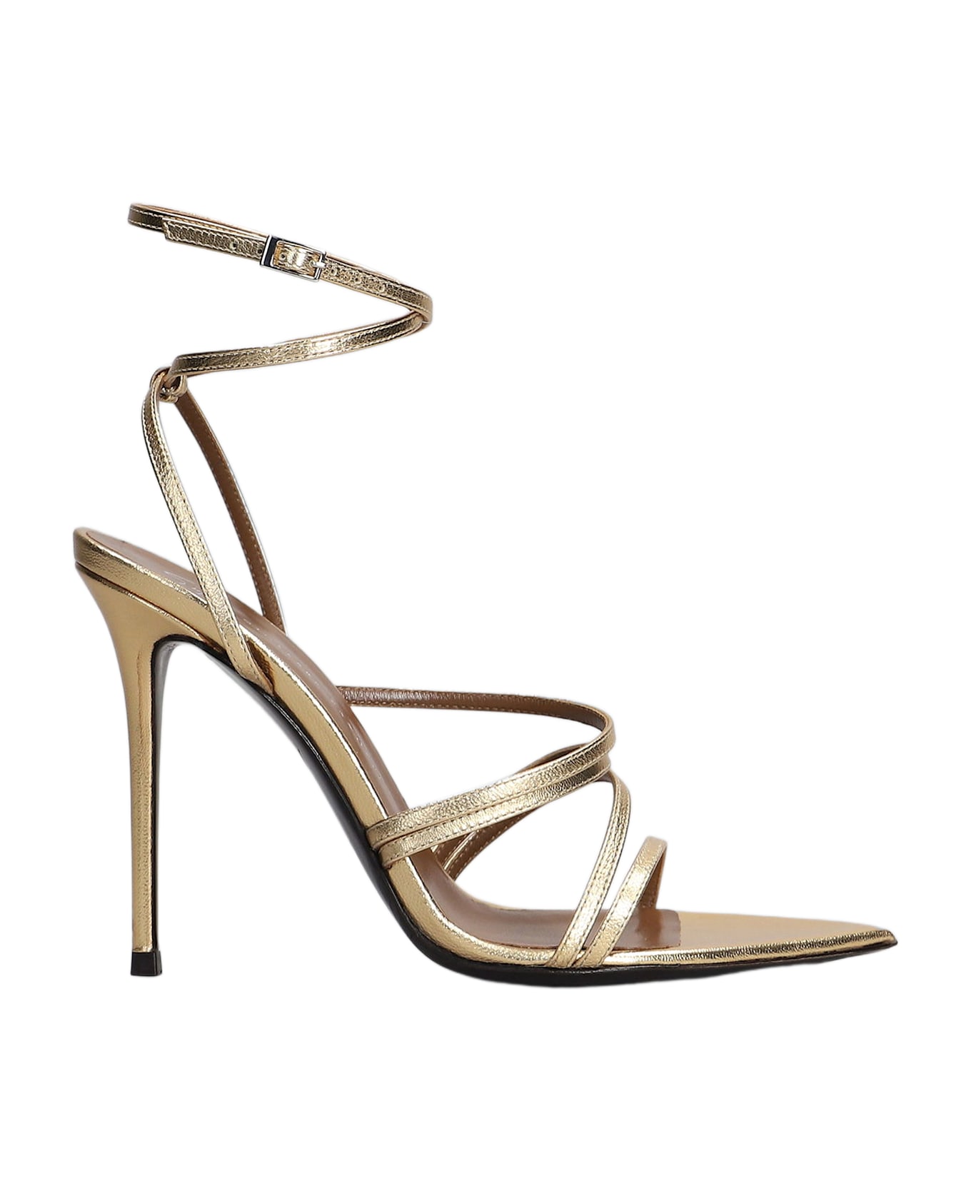 Giuseppe Zanotti Intrigo Strap 105 Sandals In Gold Leather - gold