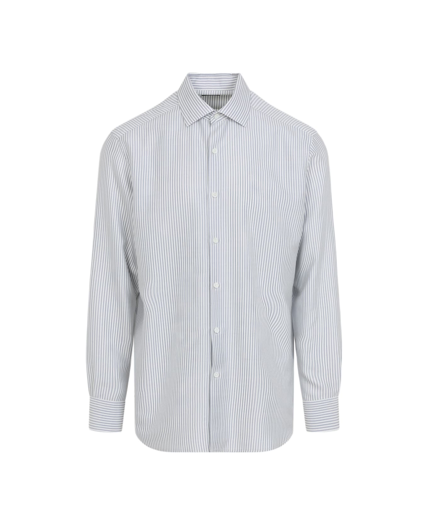 Zegna Silk Shirt - Blue Scuro Rigato