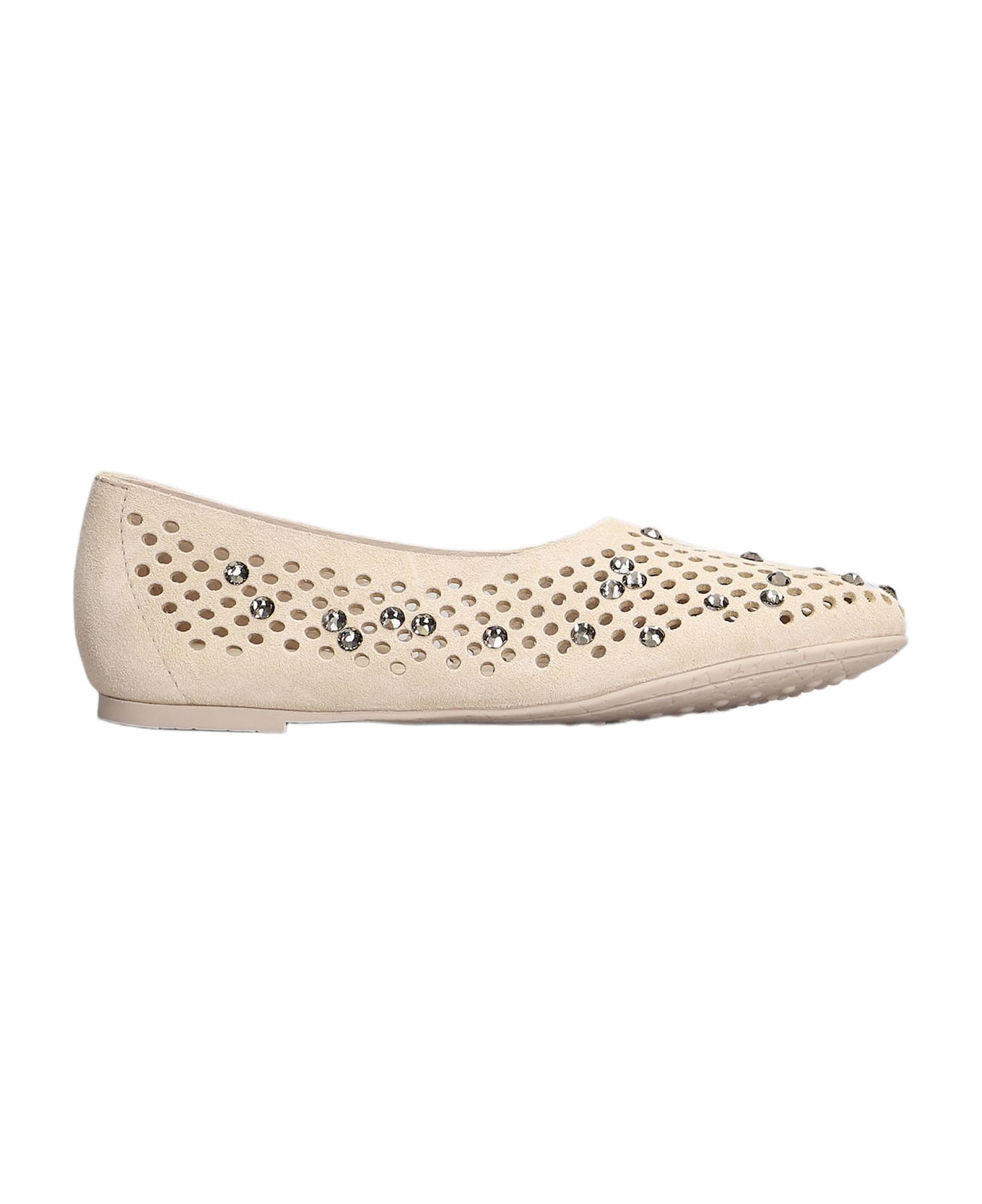 Pedro Garcia Ariane Ballet Flats In Beige Suede - beige
