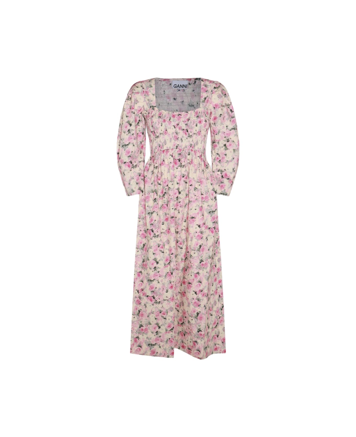 Ganni Multicolor Cotton Dress - FLOWER ワンピース＆ドレス