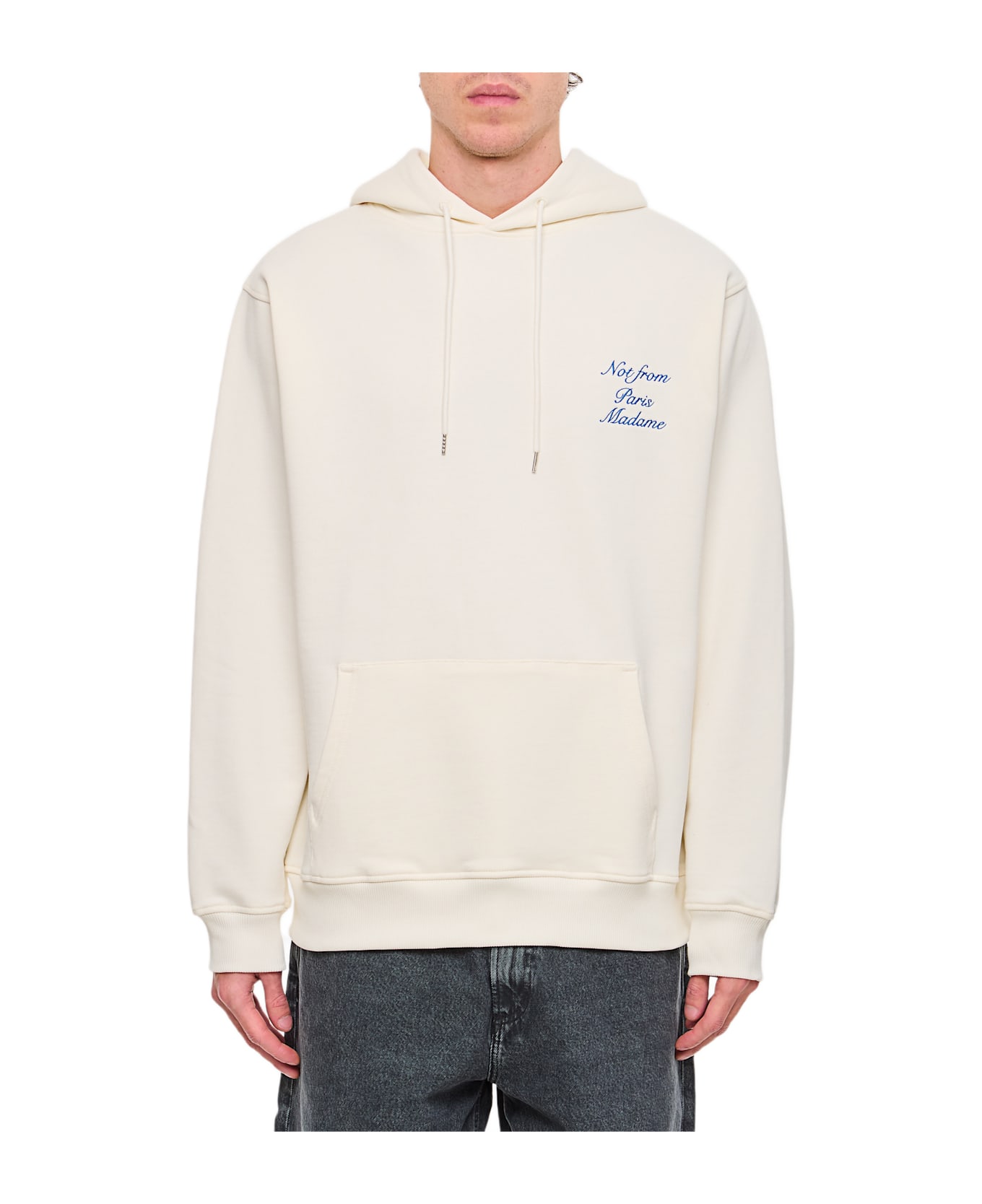 Drôle de Monsieur Cursive Slogan Hoodie - Beige
