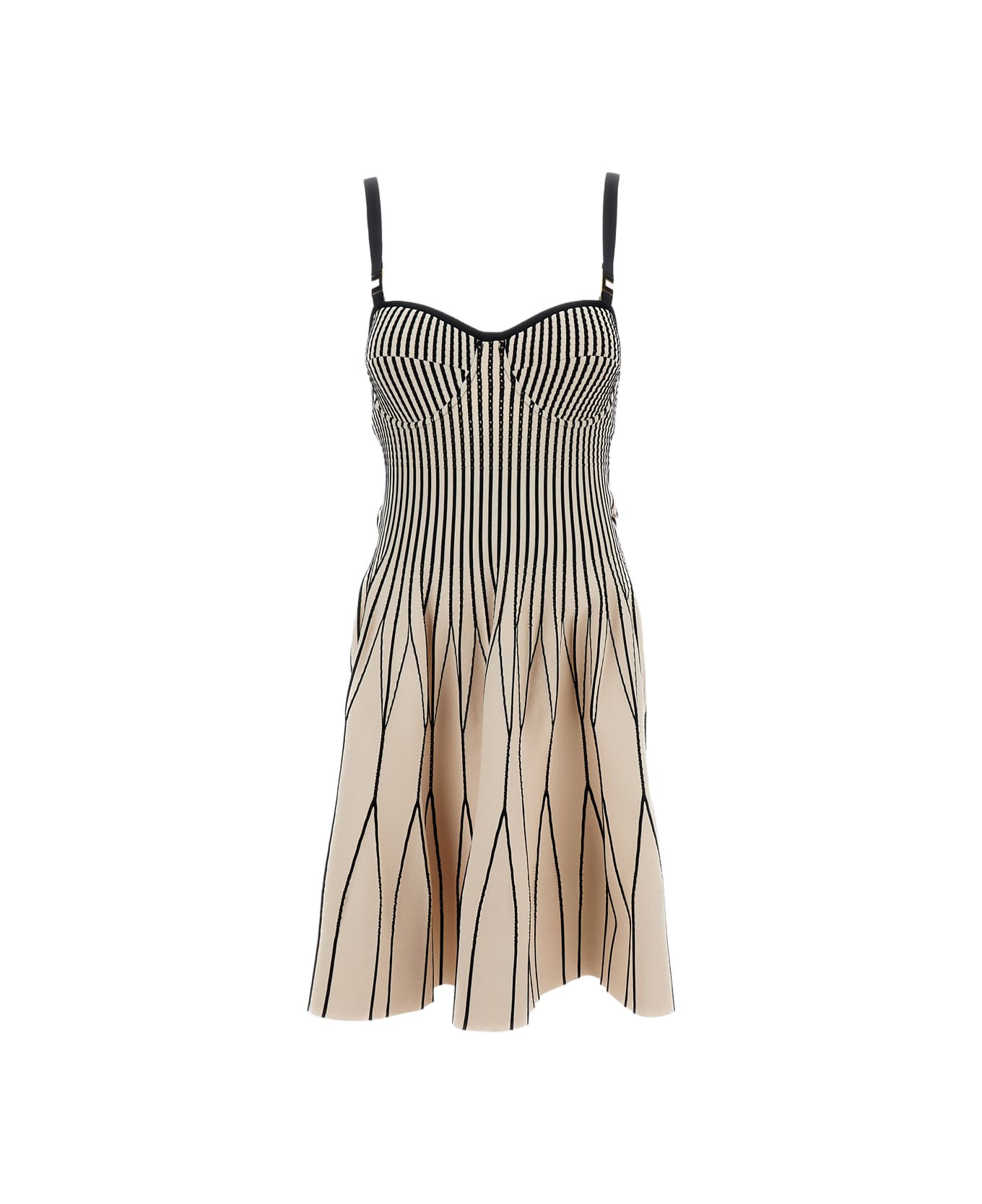 Elisabetta Franchi Knit Mini Dress - Beige