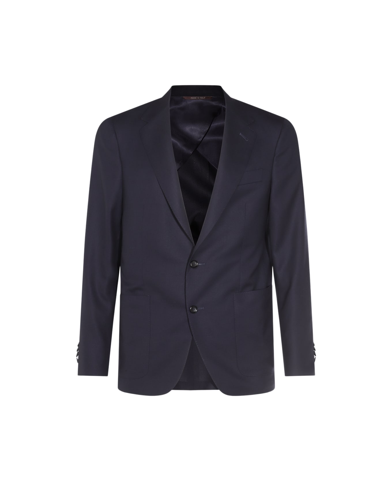 Canali Navy Blue Wool Blazer - Blue