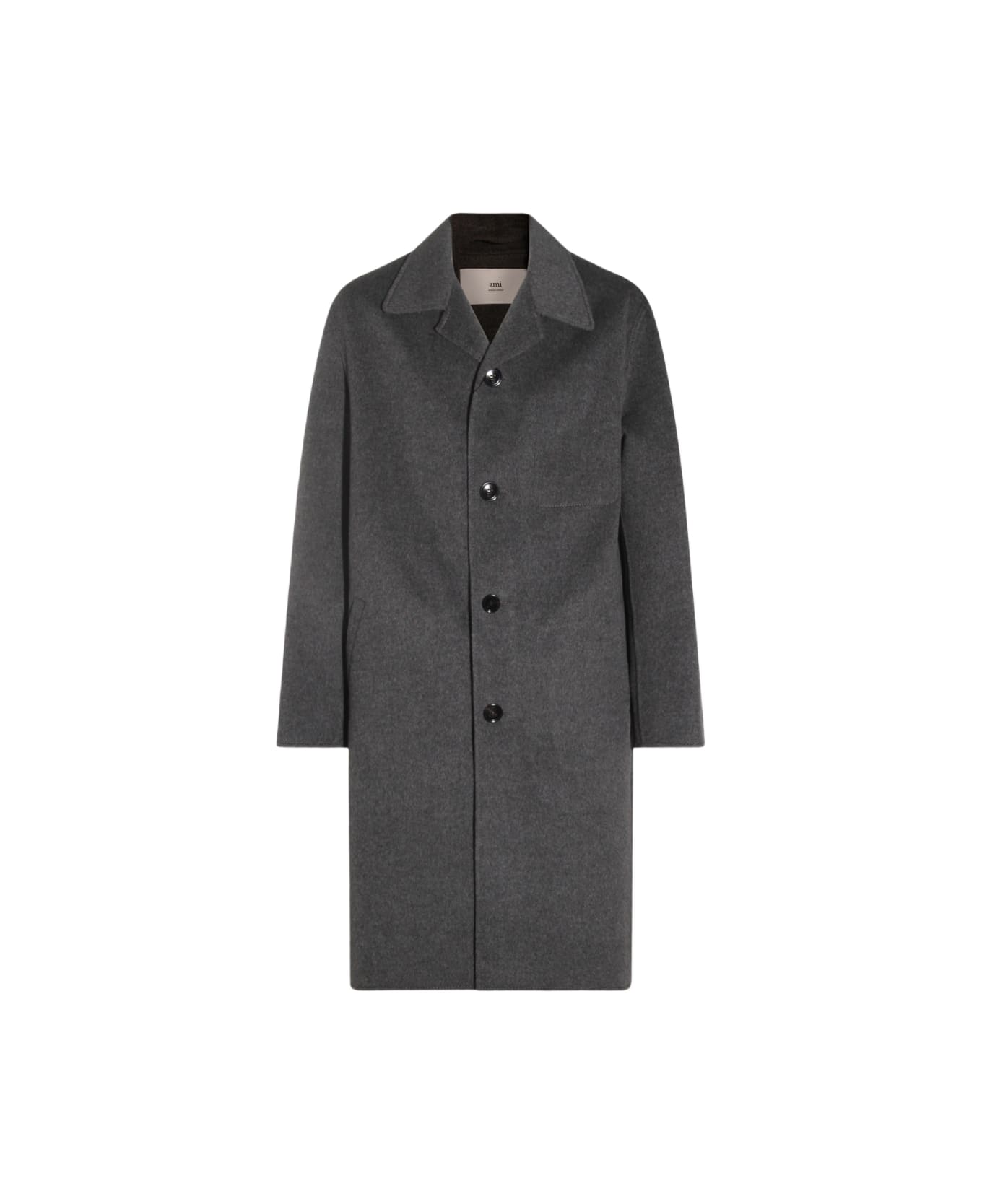 Ami Alexandre Mattiussi Grey Wool Coat - Grey