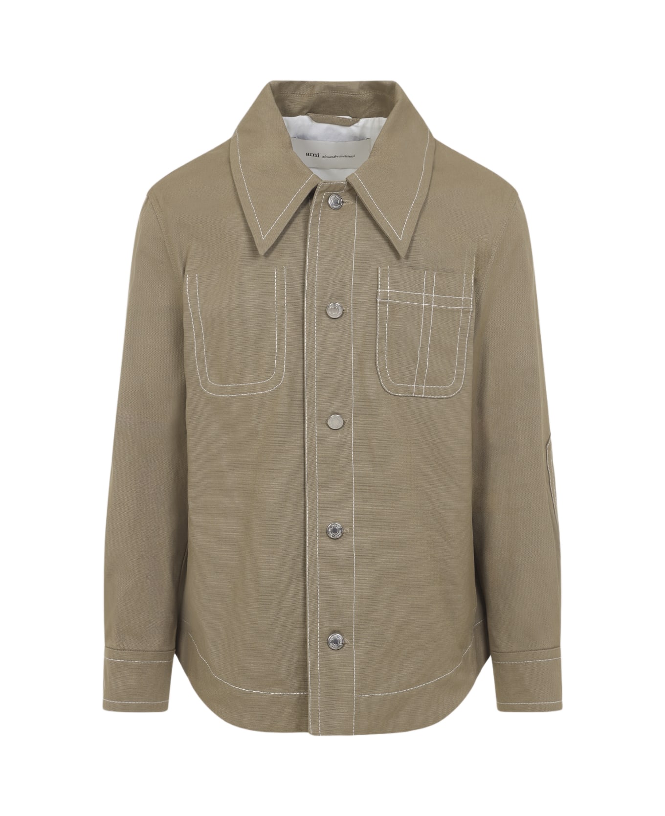 Ami Alexandre Mattiussi Worker Buttoned Jacket - Beige Taupe