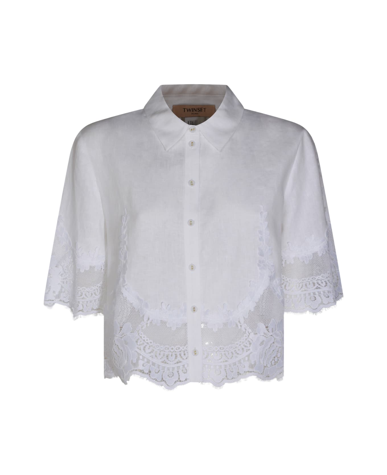 TwinSet White Linen Shirt - Crema