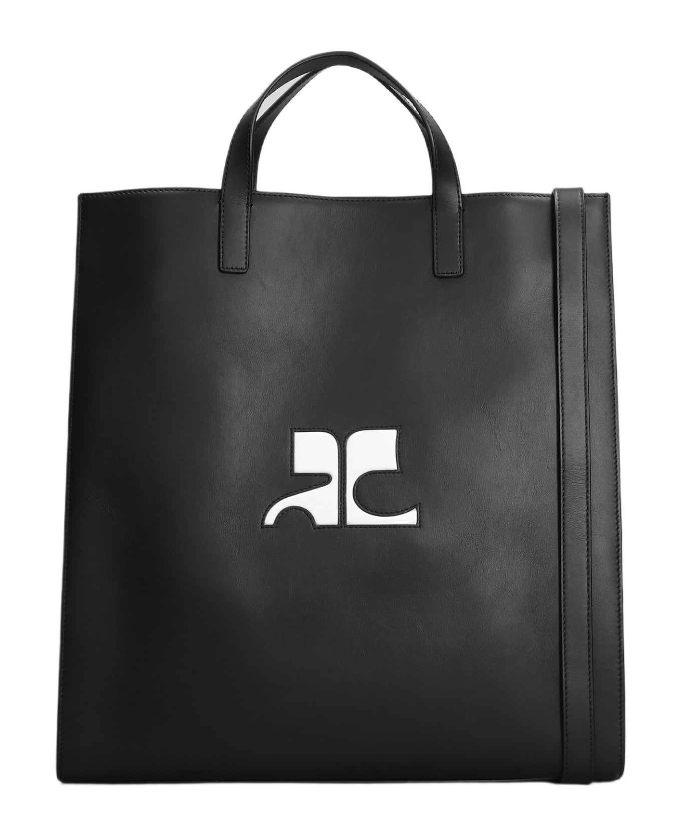 Courrèges Tote In Black Leather - black