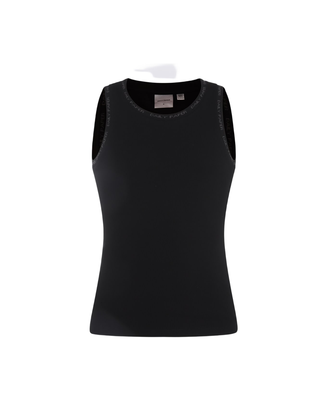 Daily Paper Black And White Cotton Tank Top - Black