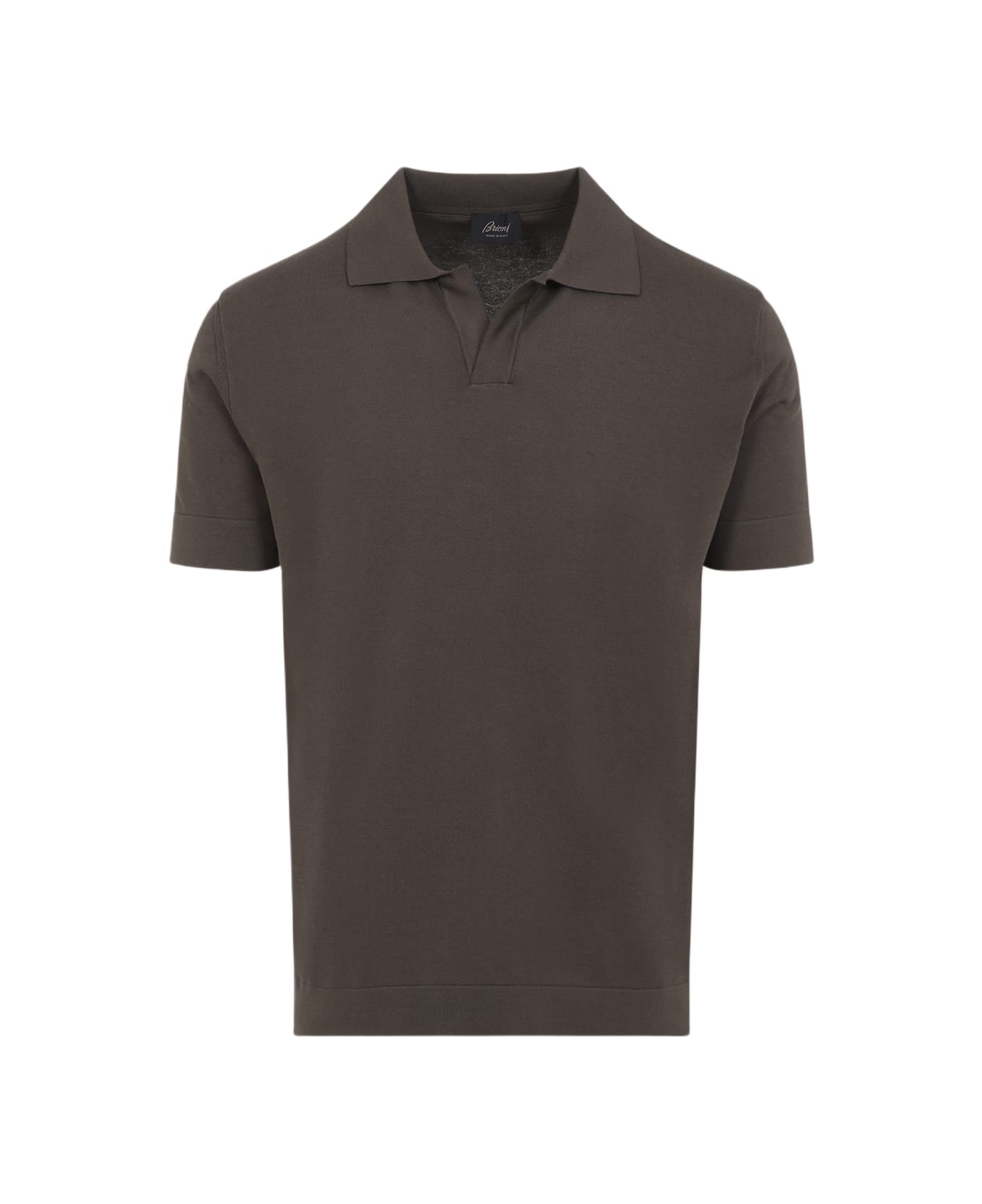 Brioni Cotton And Silk Polo - Coffee