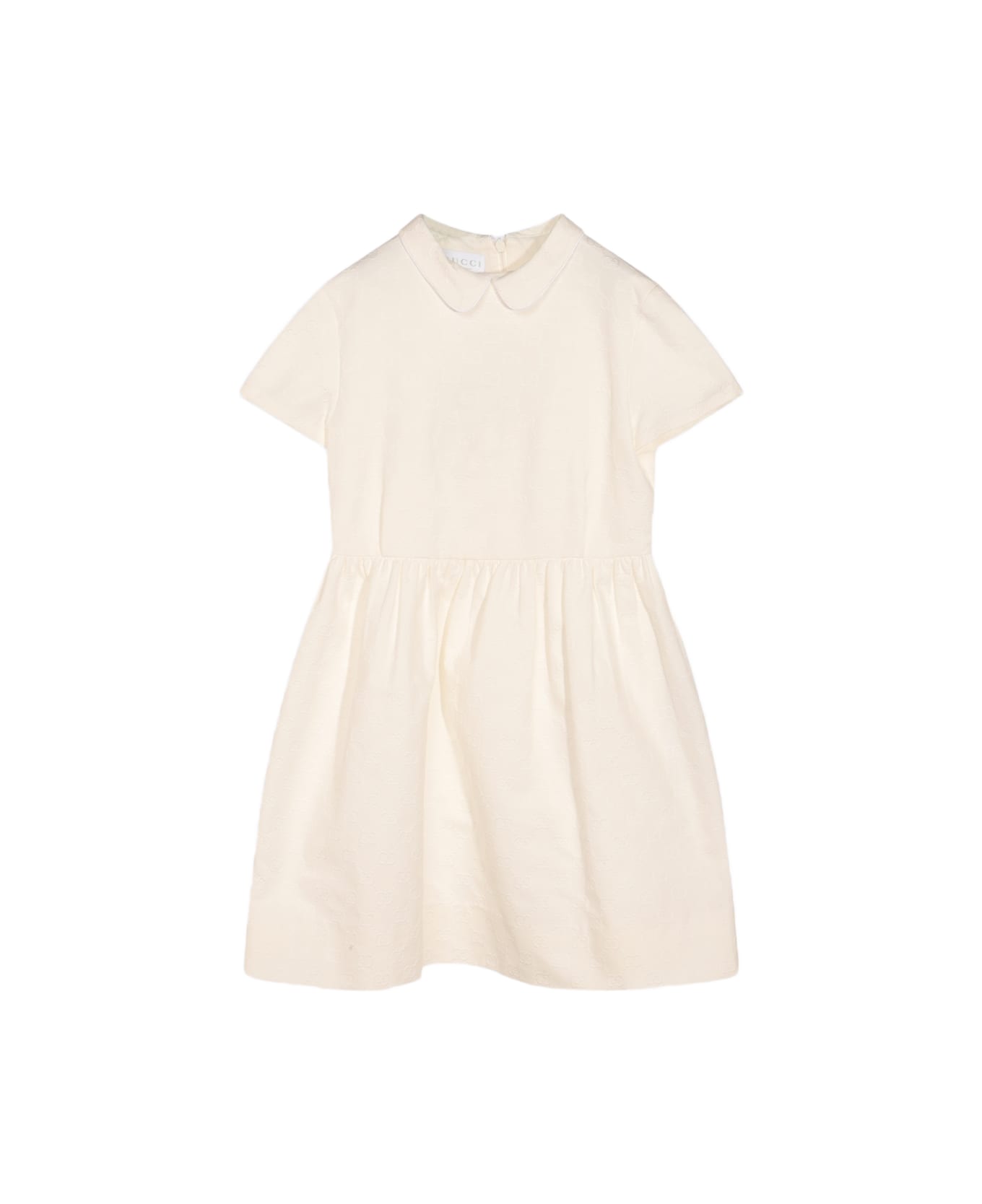 Gucci White Cotton Dress - LIGHT GREY MELANGE