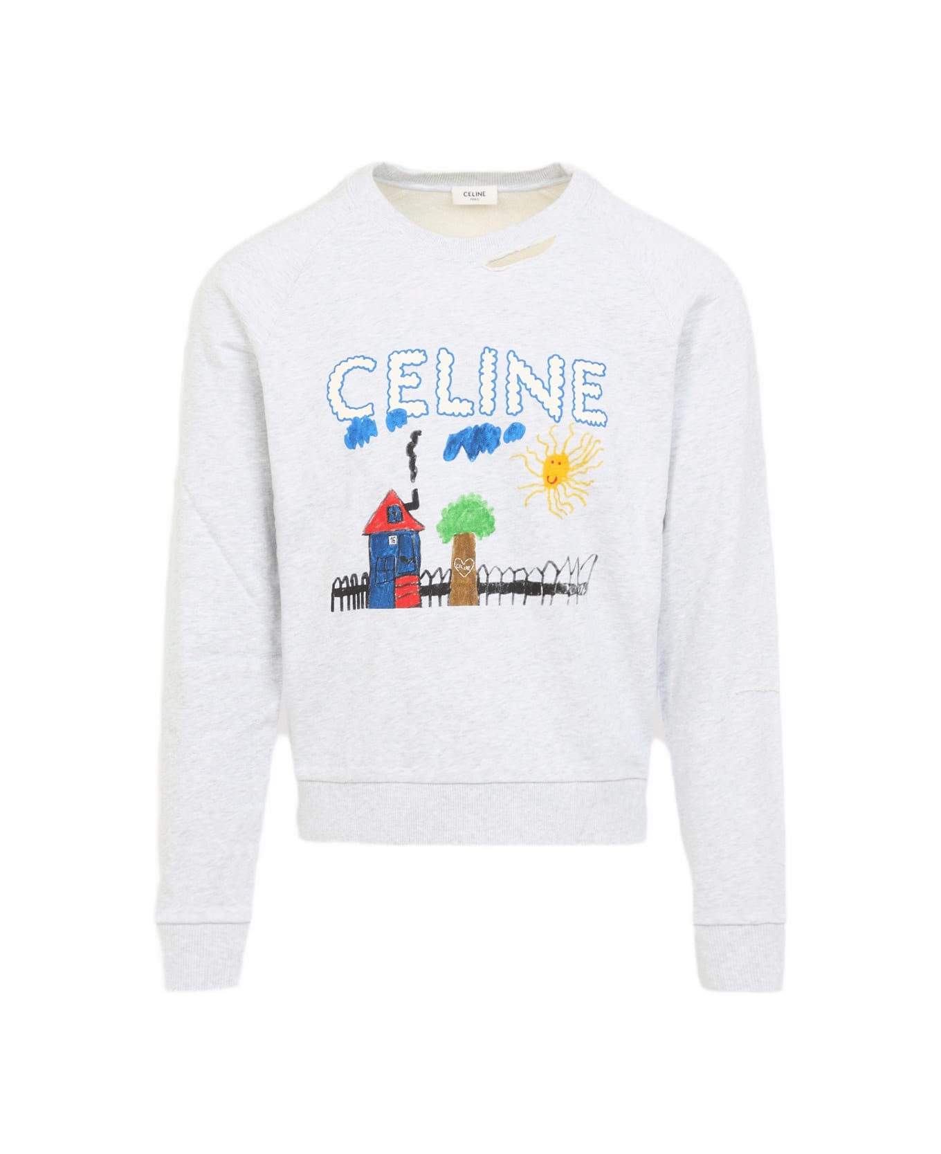 Celine Loose Sweatshirt - Pale Grey Multico