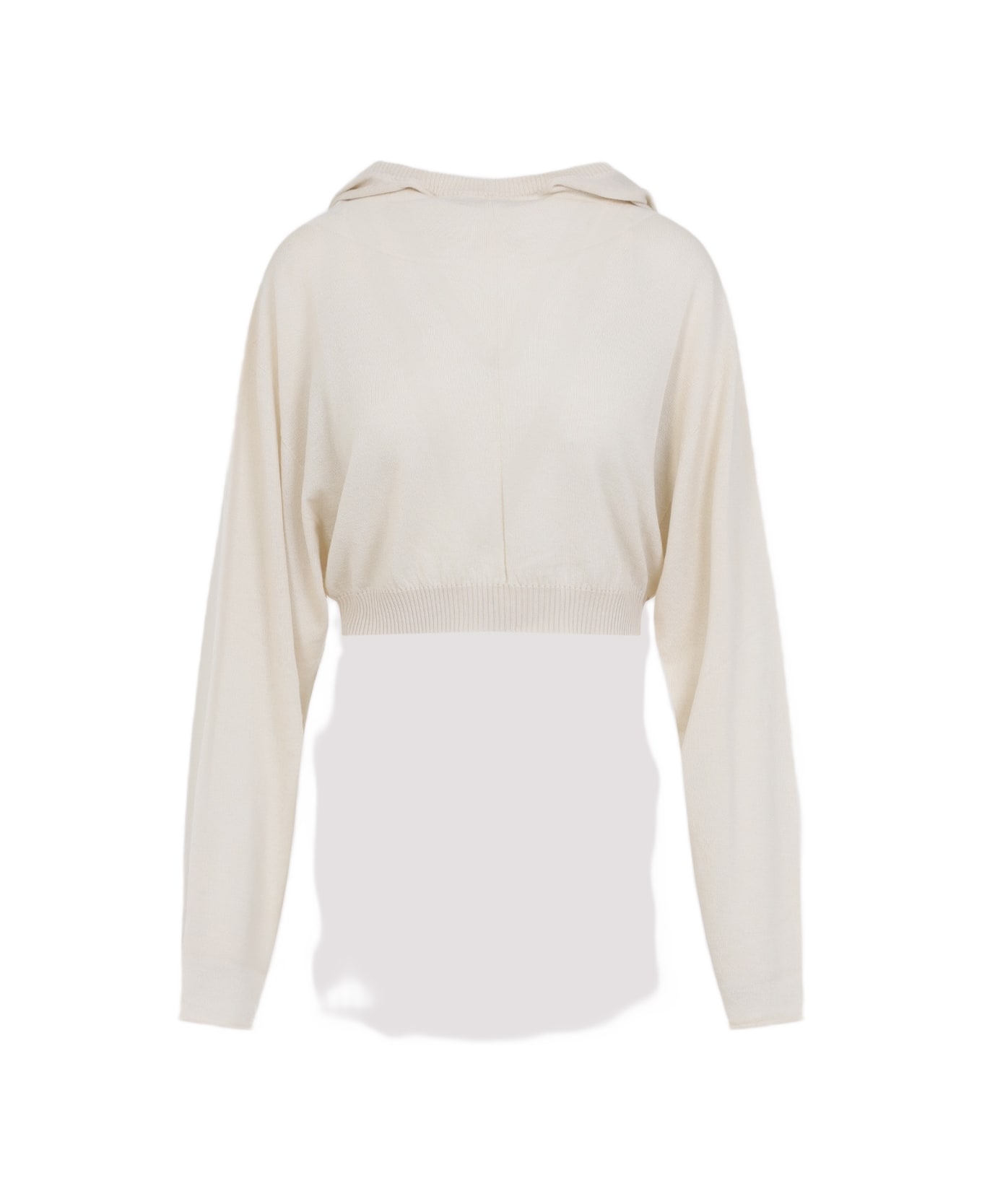 Rick Owens Cropped Hooded Tunic Pullover - Natural