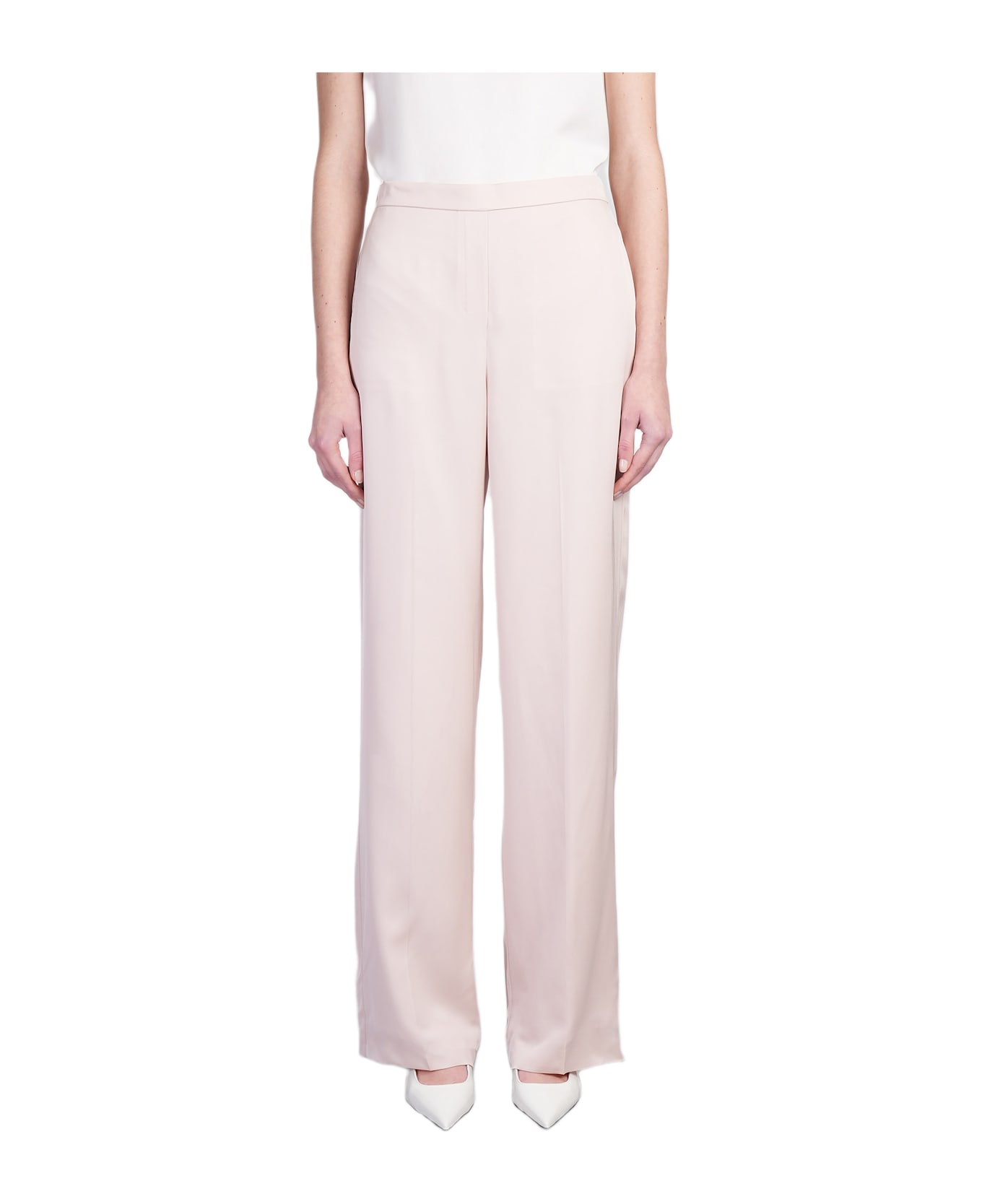 Theory Pants In Rose-pink Silk - rose-pink