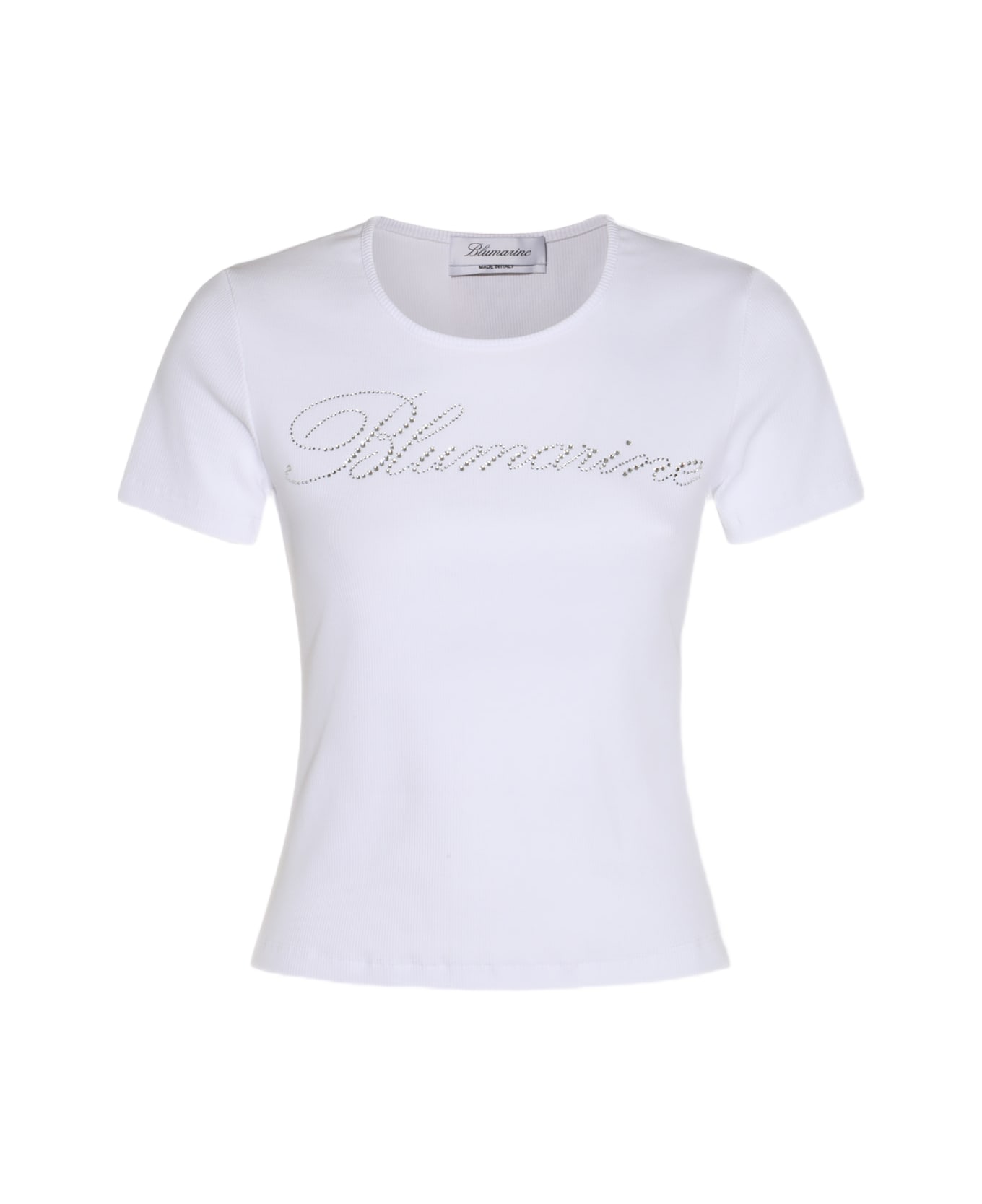 Blumarine White Cotton T-shirt - OPTICAL WITHE