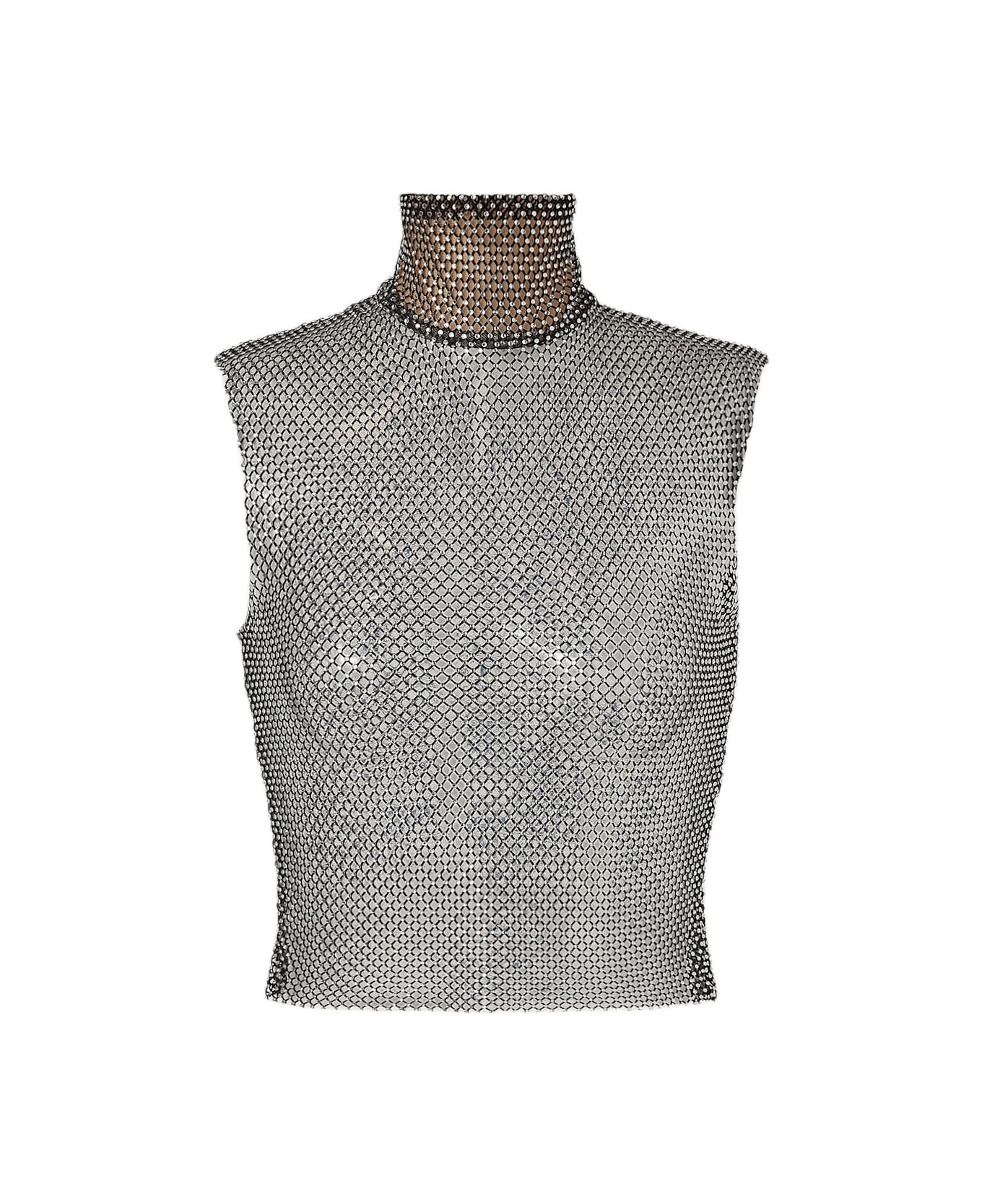 Genny Mesh Sleeveless Top - Black