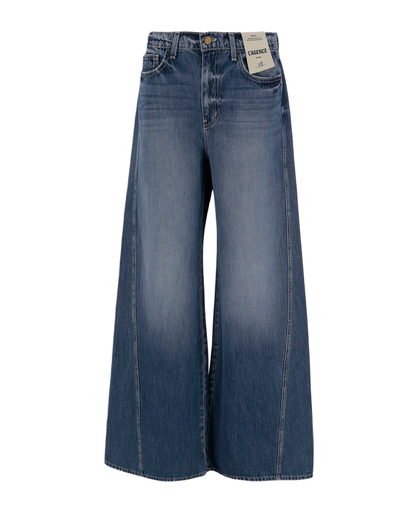 L'Agence Washed Palazzo Jeans - Denim scuro