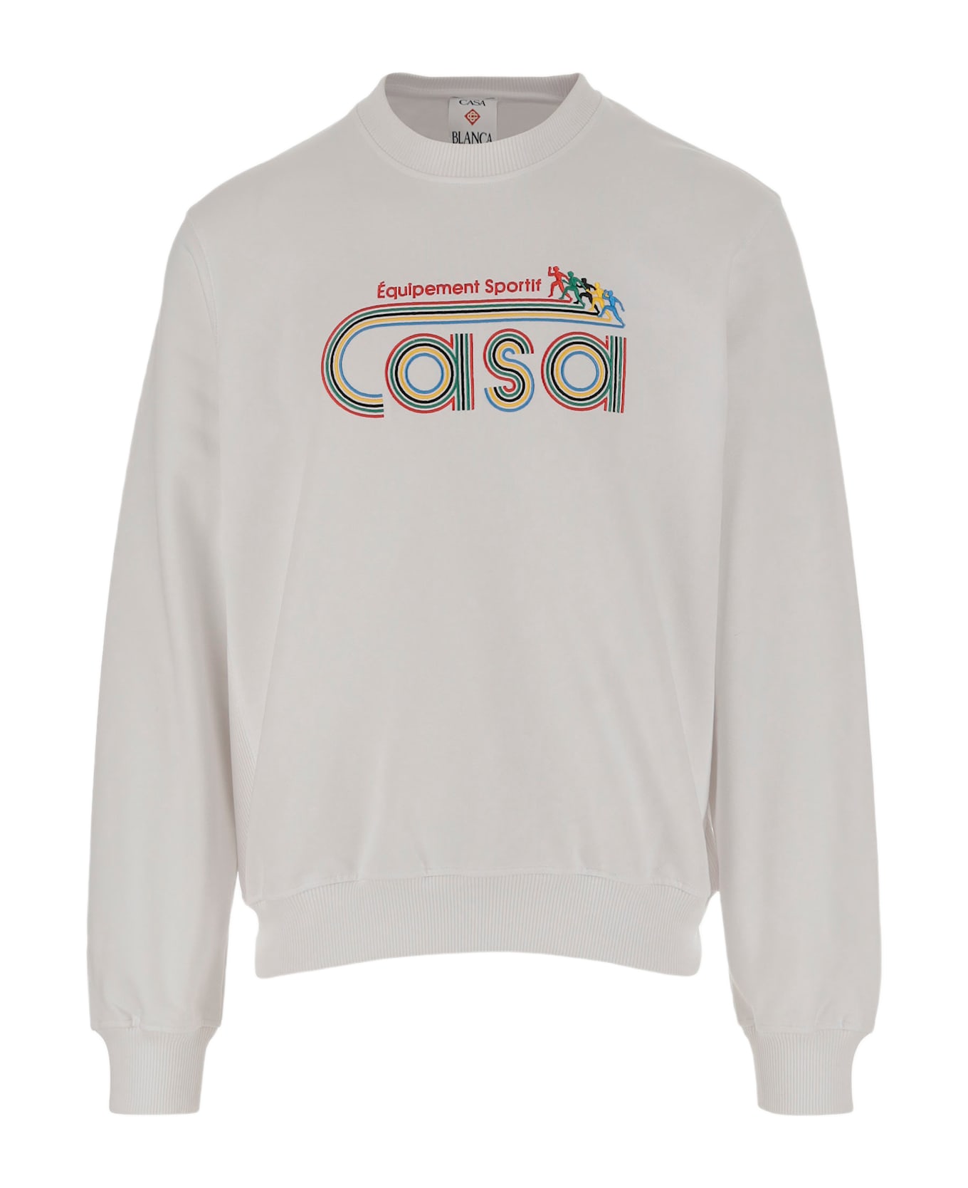Casablanca White Cotton Equipement Sportif Sweater - WHITE