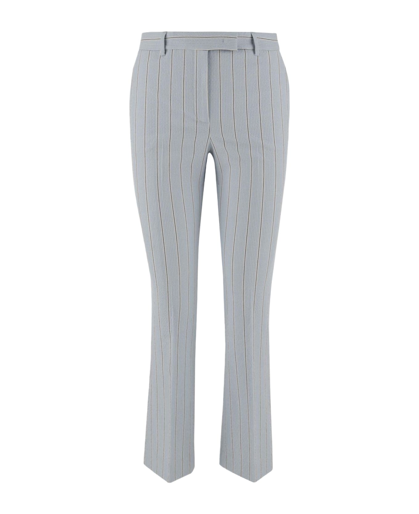 QL2 Cotton Blend Pants With Striped Pattern - Grey ボトムス