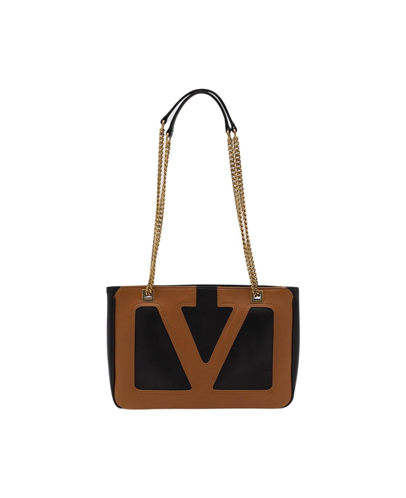 Valentino Garavani Black And Brown Viva Superstar Totes - NERO/SPICE