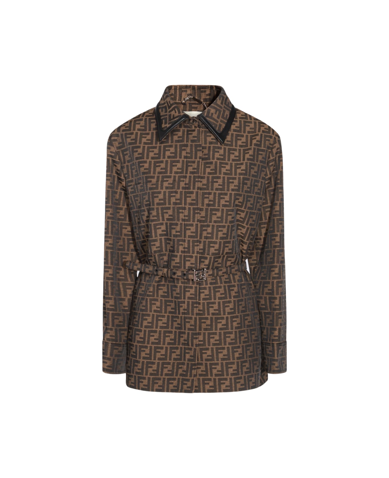 Fendi Tobacco Cotton Blend Casual Jacket - TOBACCO