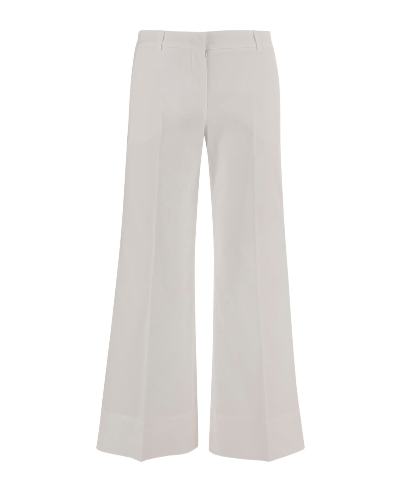 QL2 Elegant Stretch Cotton Pants - White