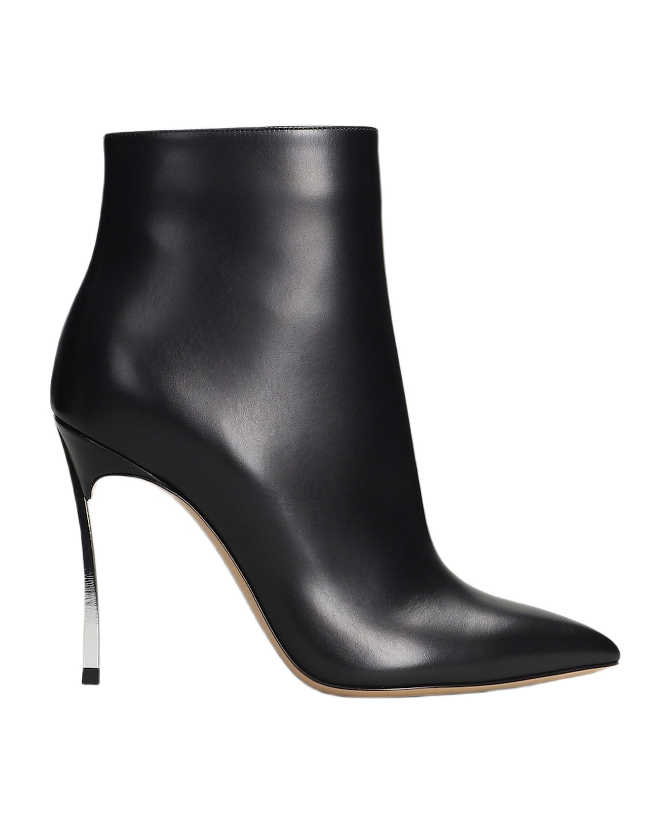 Casadei Blade High Heels Ankle Boots In Black Leather - black