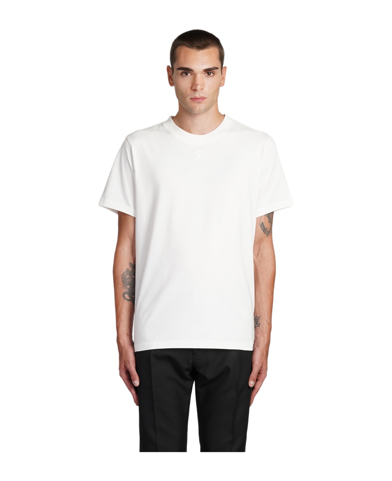 Courrèges T-shirt In White Cotton - white