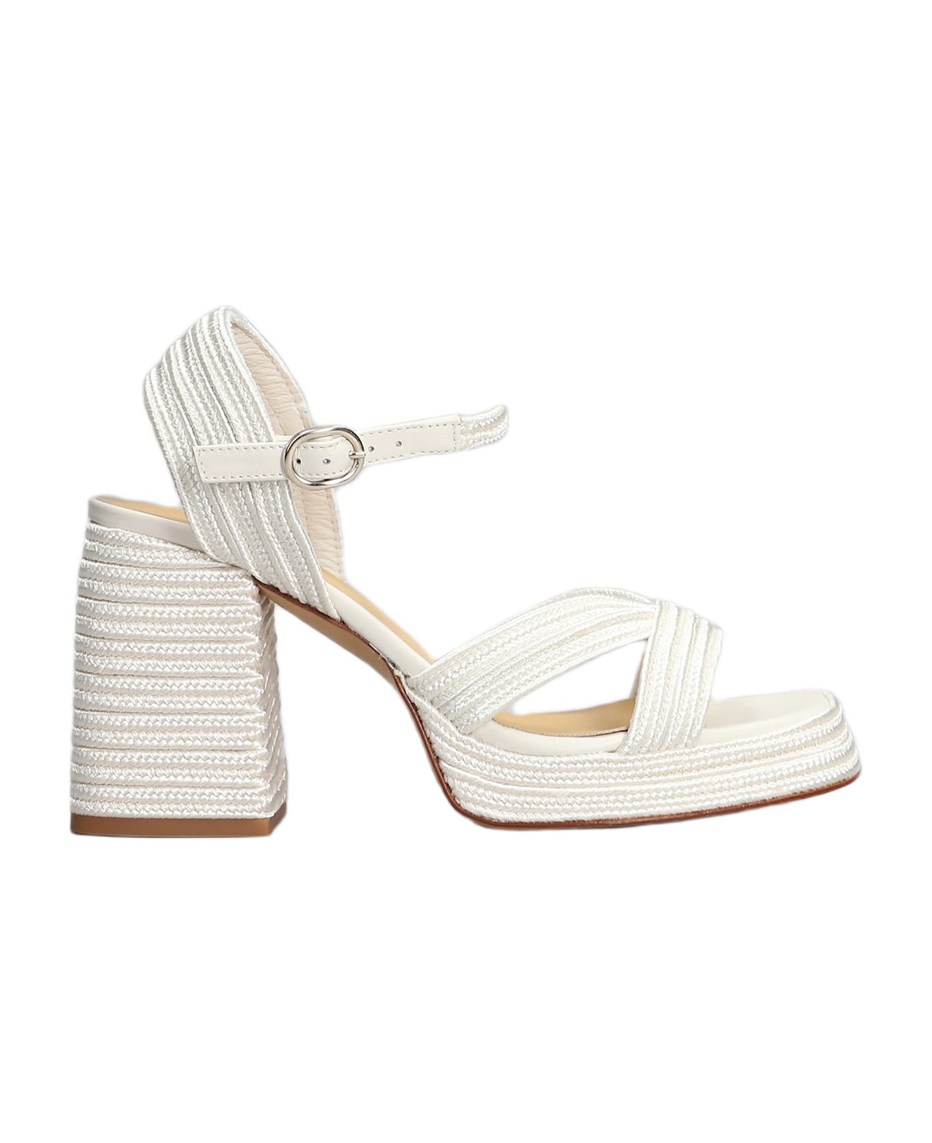 Castañer Valle-142 Sandals In White Fabric - white