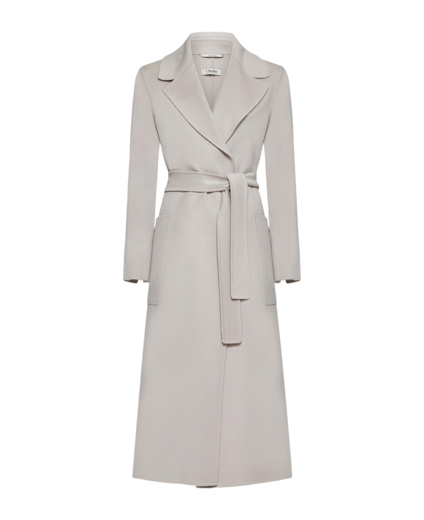 'S Max Mara Paolore Belted Wool Coat - Bianco