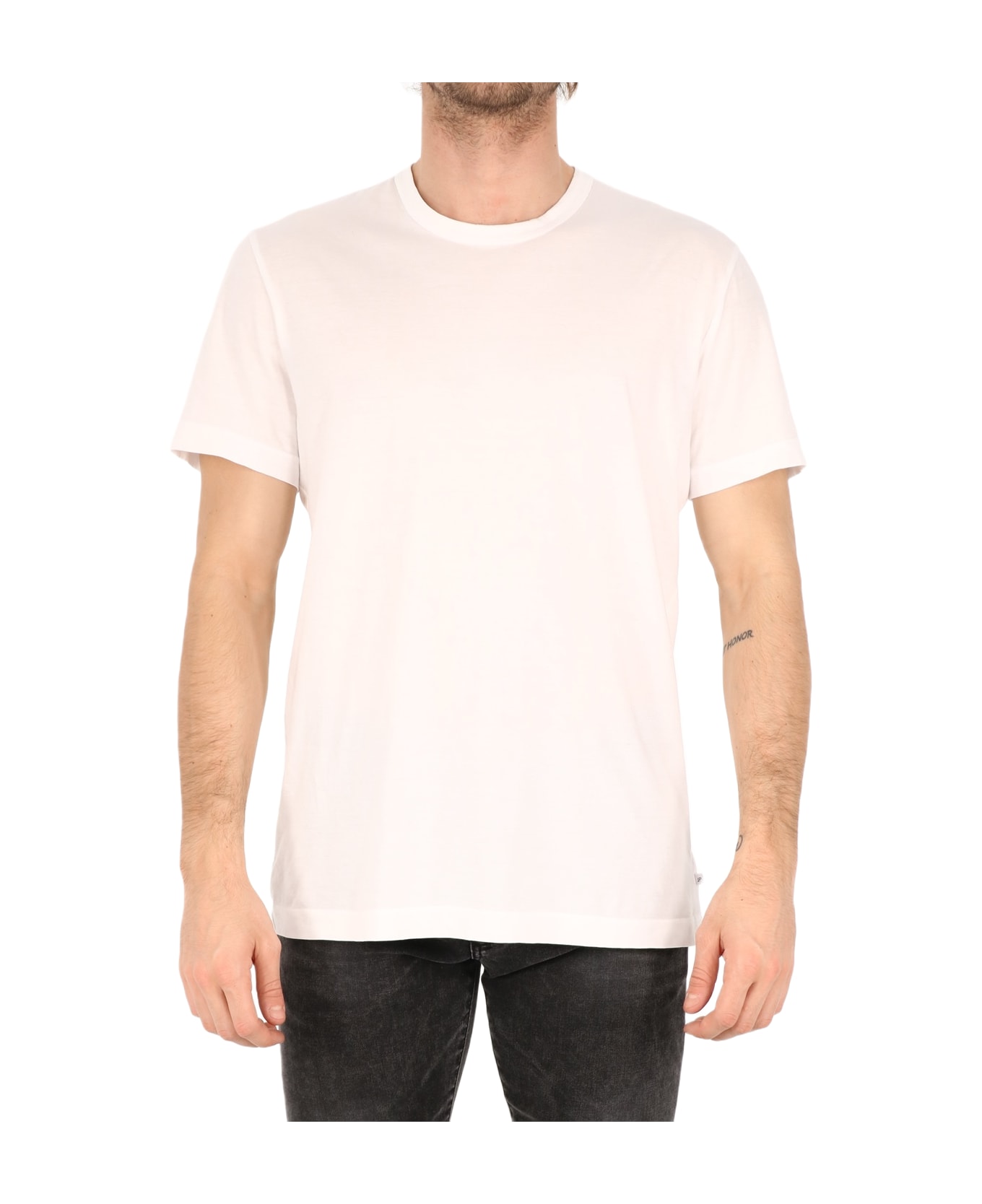 James Perse White Cotton T-shirt - WHITE シャツ