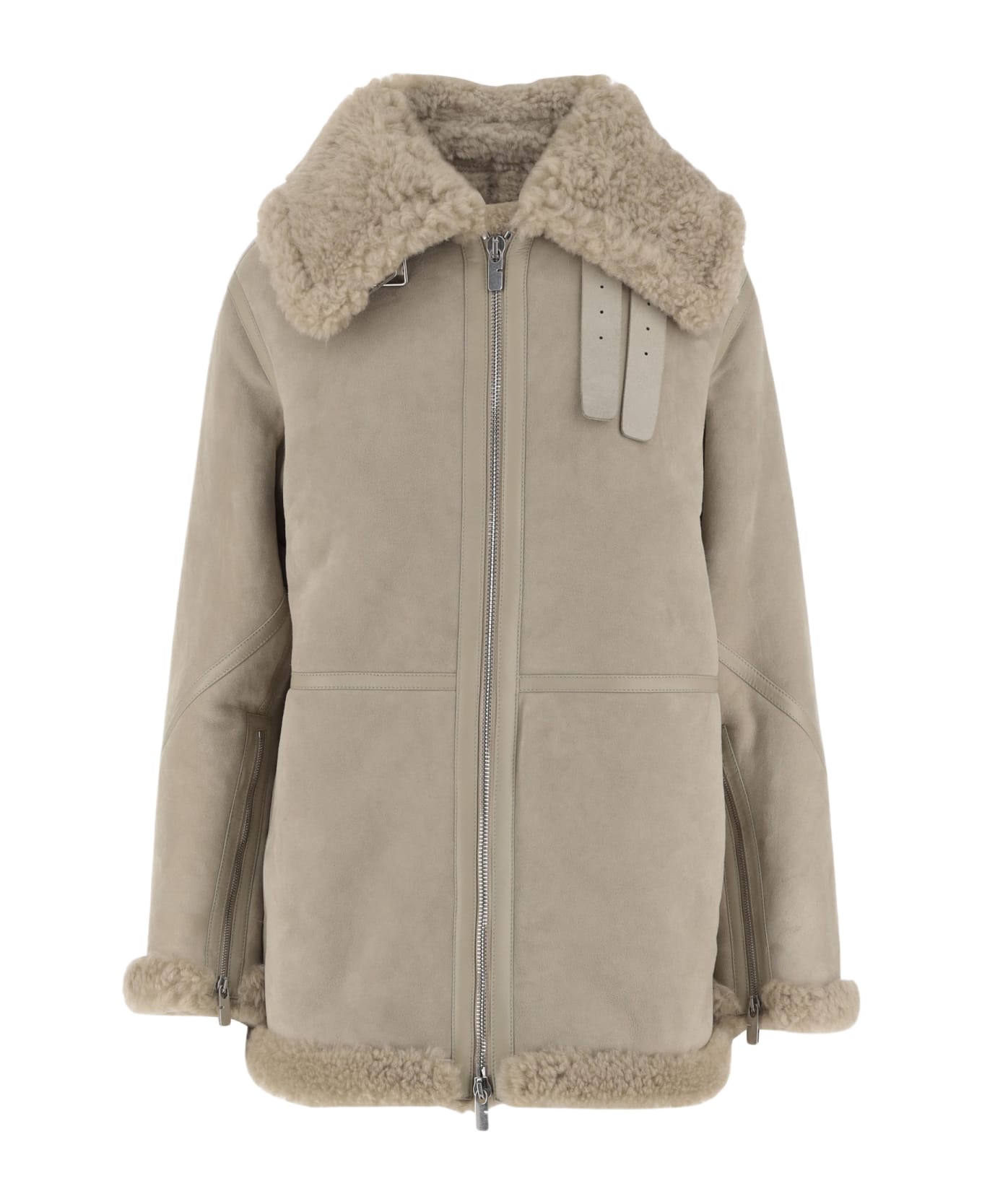 ジャケット Burberry FW24 Cappuccino shearling jacket (8095510 B8625) 22032642_51771604_600.jpg