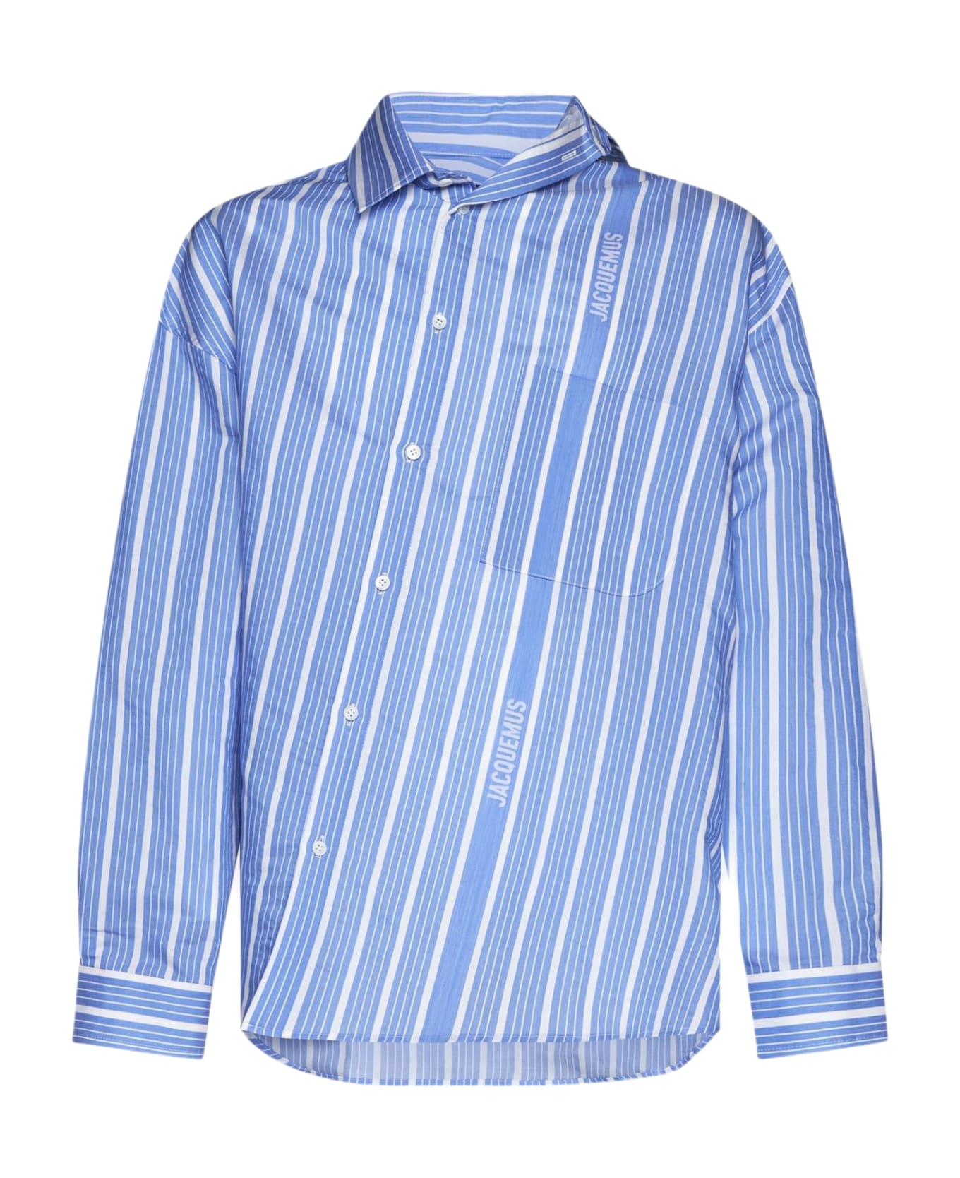 Jacquemus Cuadro Striped Silk-blend Shirt - BLUE/WHITE シャツ