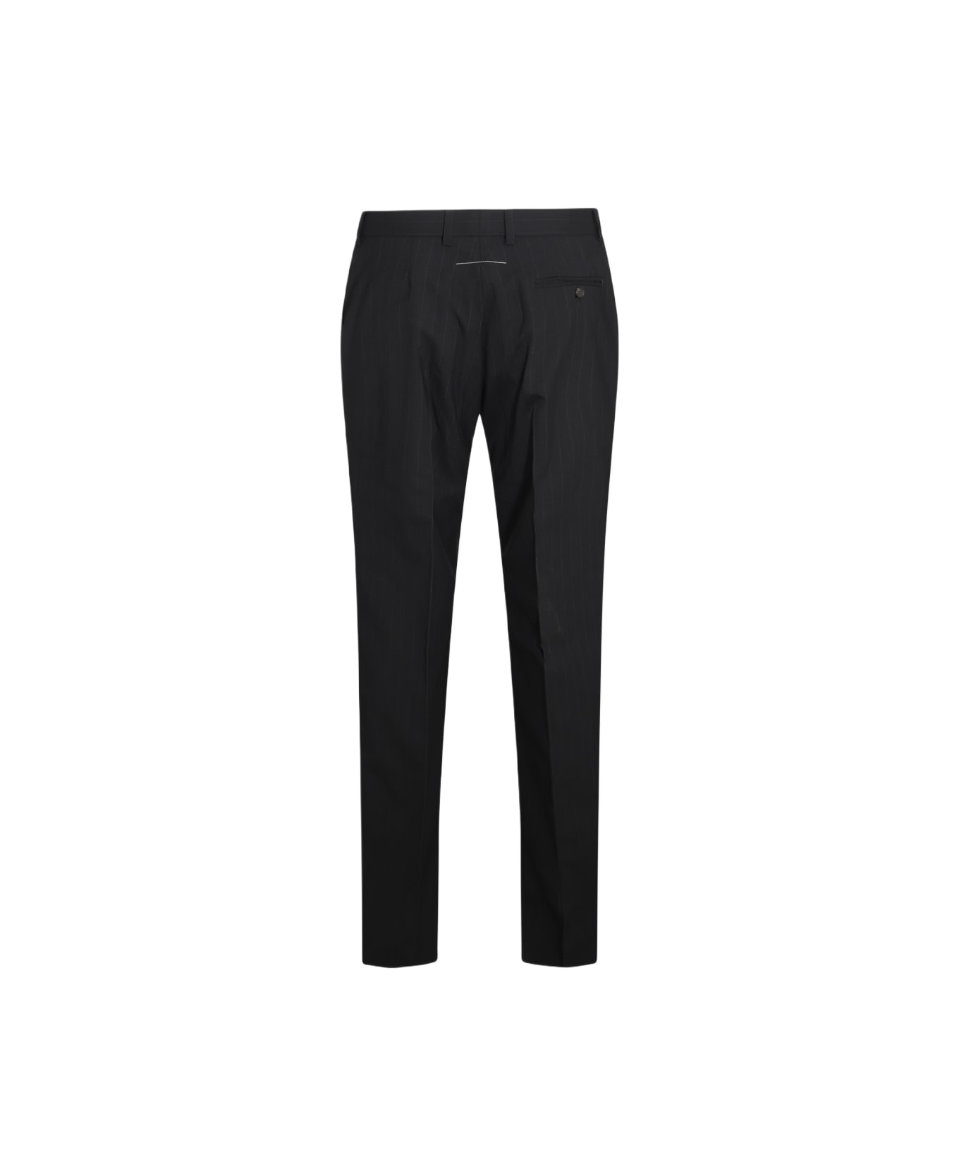 MM6 Maison Margiela Black Virgin Wool Blend Pants - F Black/white