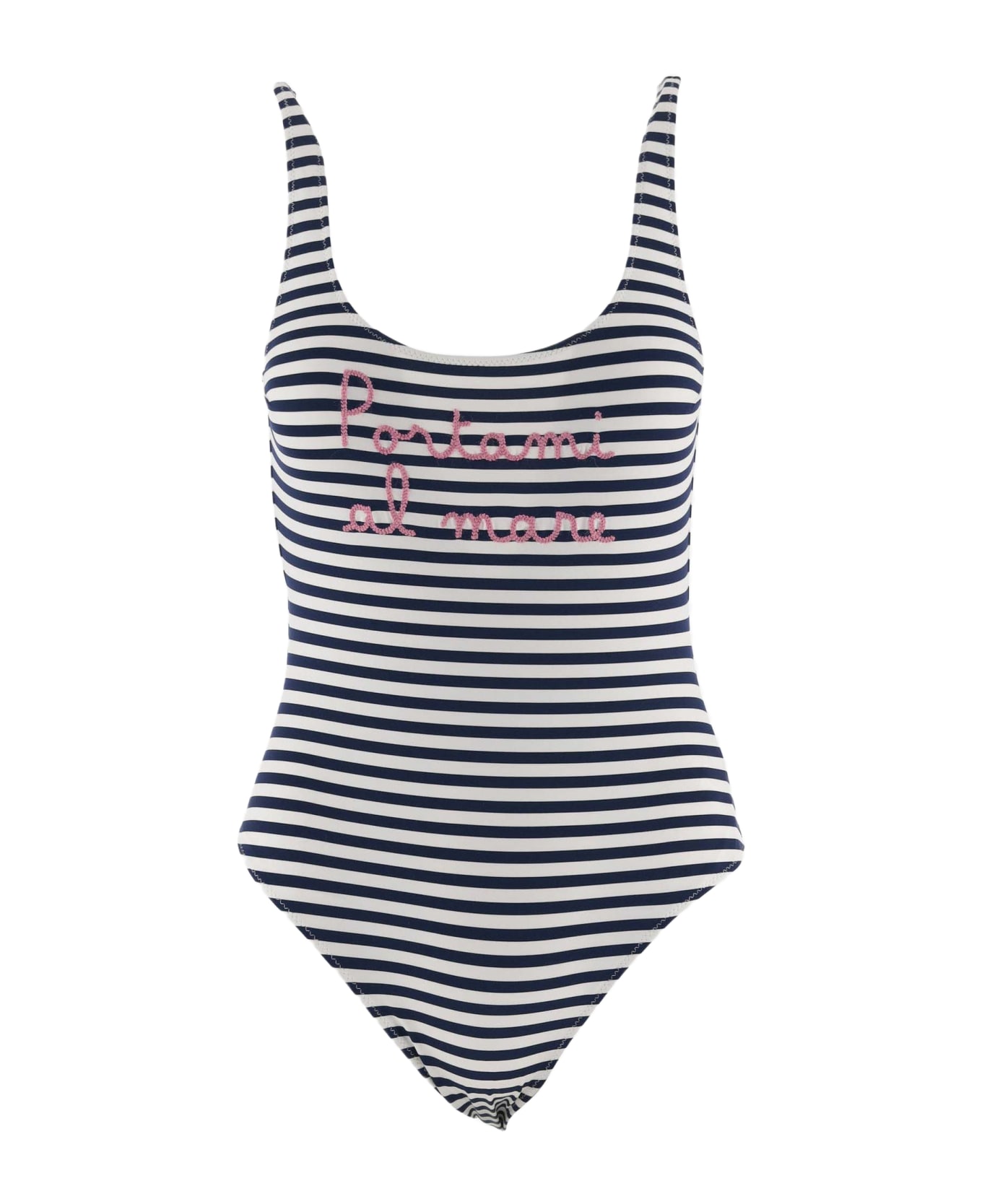 MC2 Saint Barth One-piece Swimsuit With Striped Pattern - Red