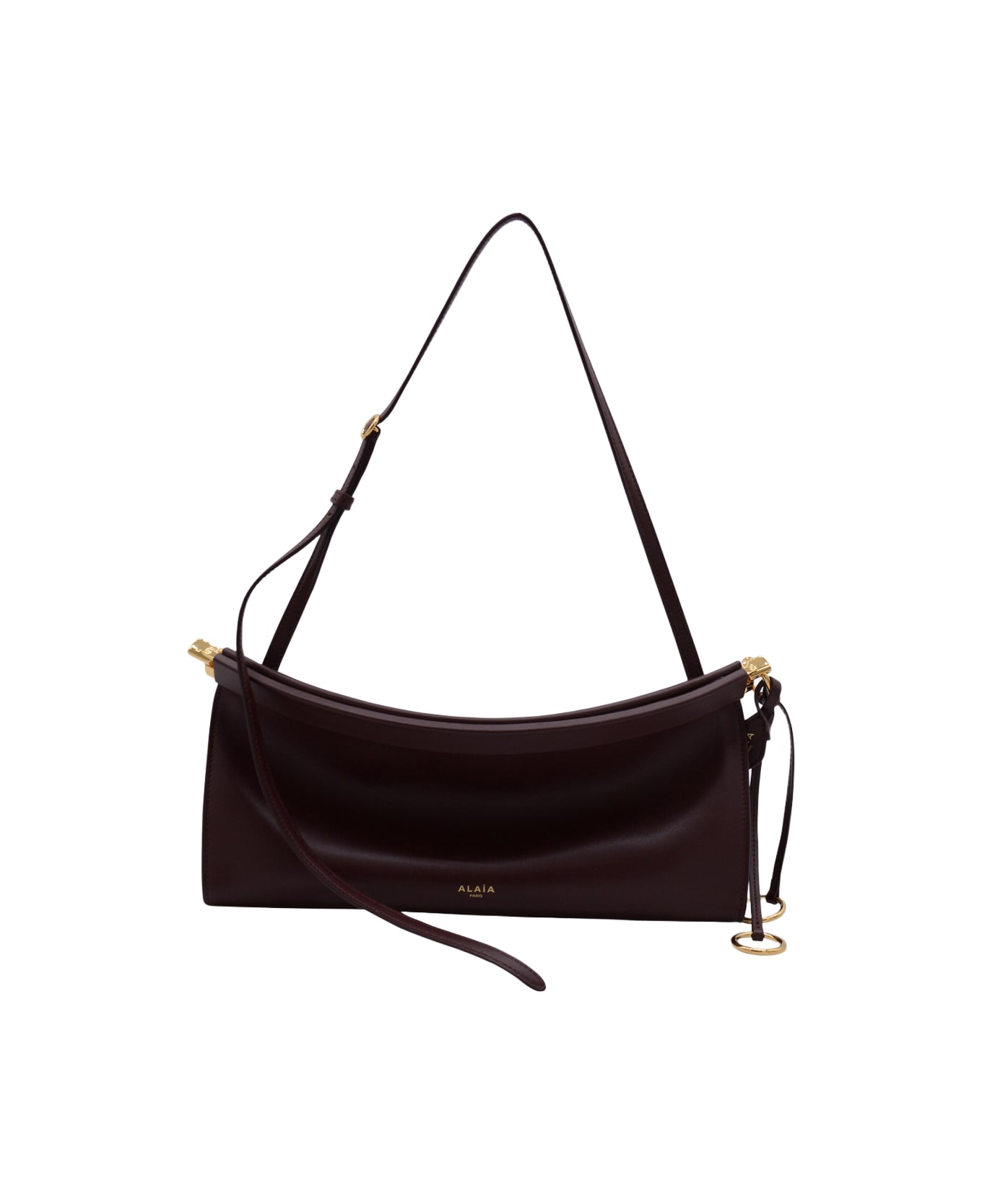 Alaia Red Leather East West Medium Crossbody Bag - ROUGE GRENAT