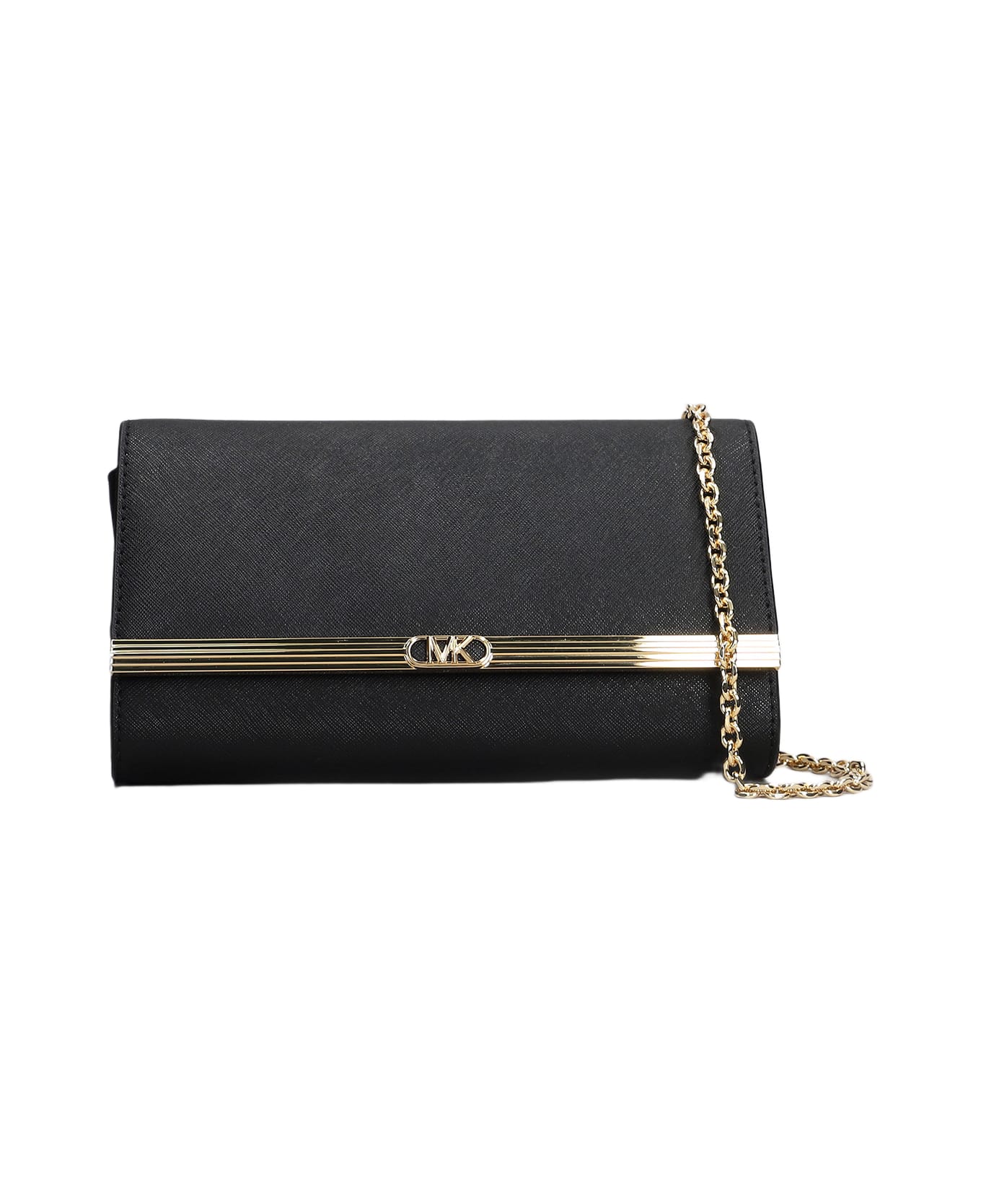Michael Kors Mona Shoulder Bag In Black Leather - black