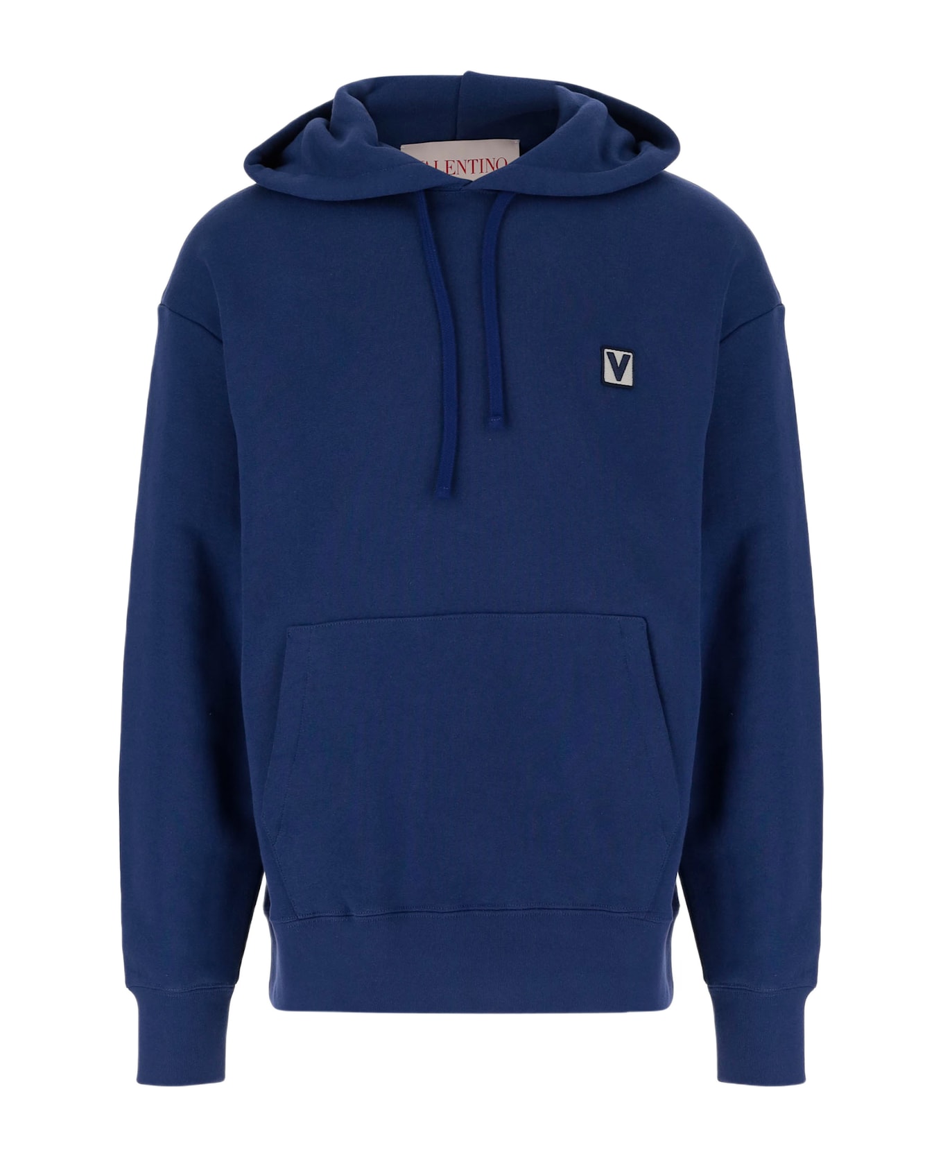 Valentino Vlogo Signature Cotton Hoodie - Blue
