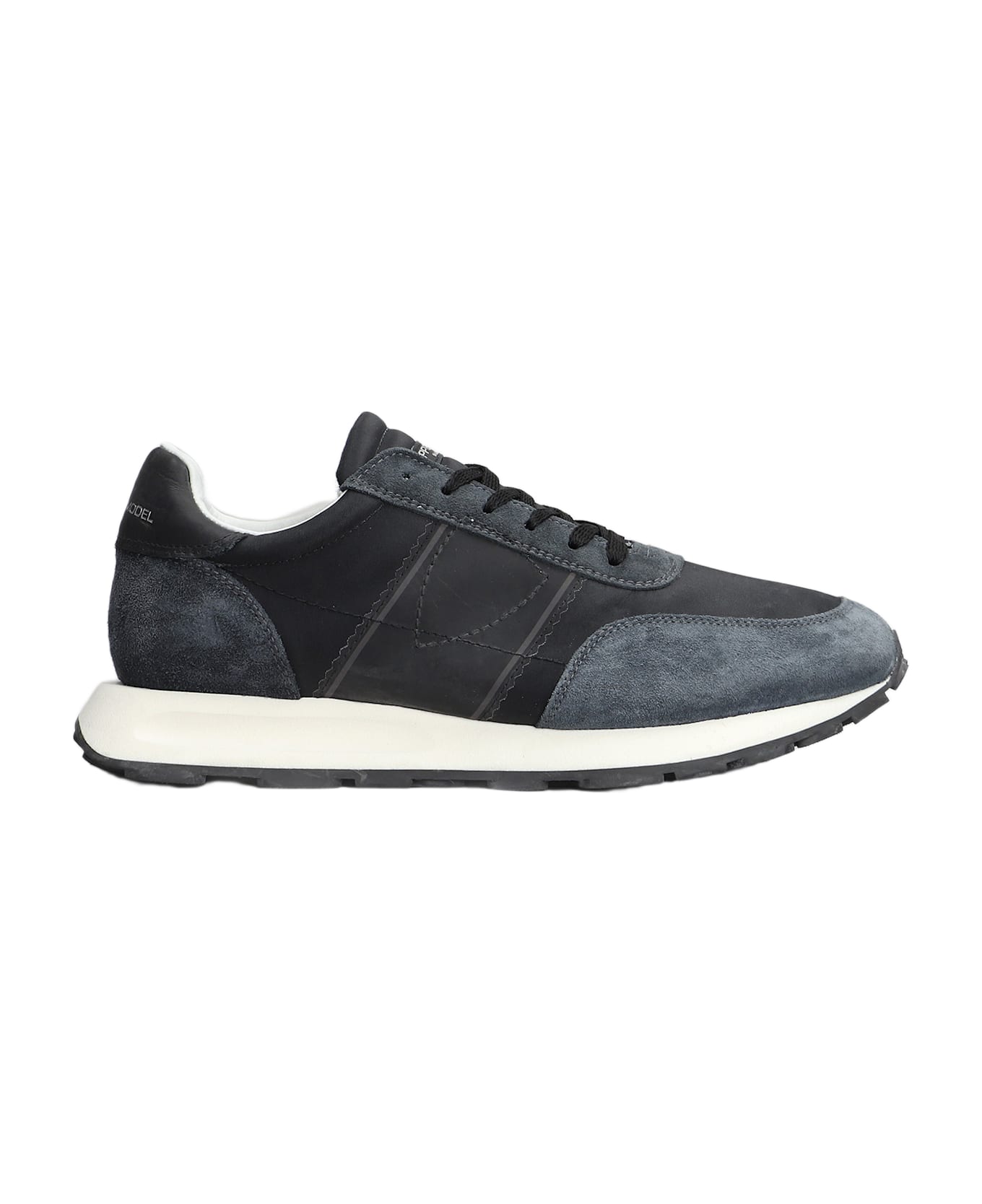 Philippe Model Tour Low Sneakers In Black Suede And Fabric - black