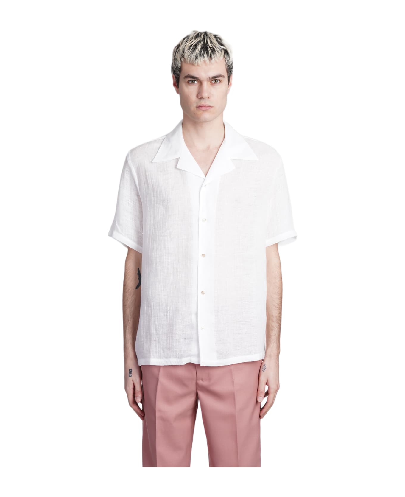 Séfr Shirt In White Cotton - Bianco
