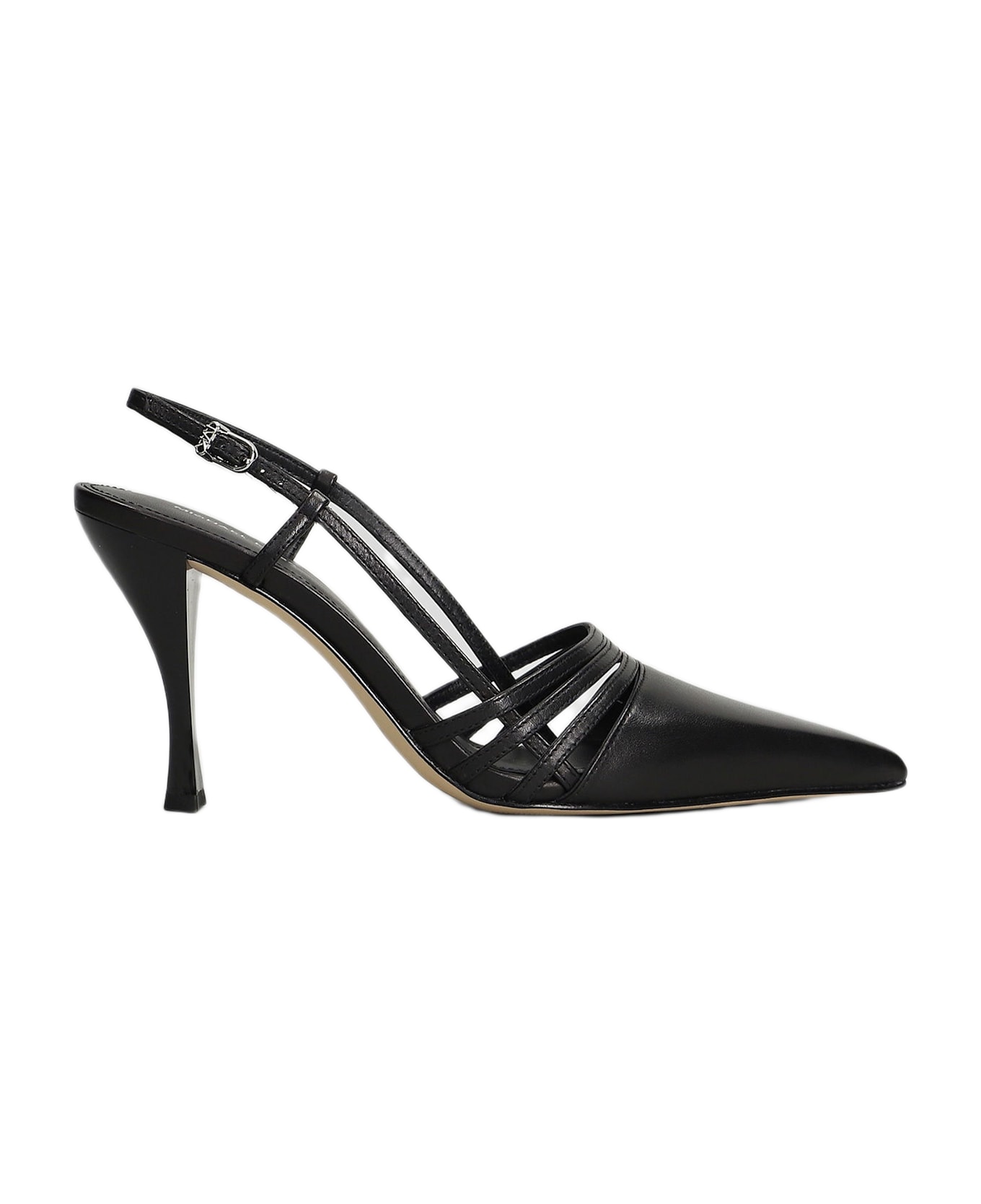 MICHAEL Michael Kors Haisley Sling Pump Pumps In Black Leather - Black